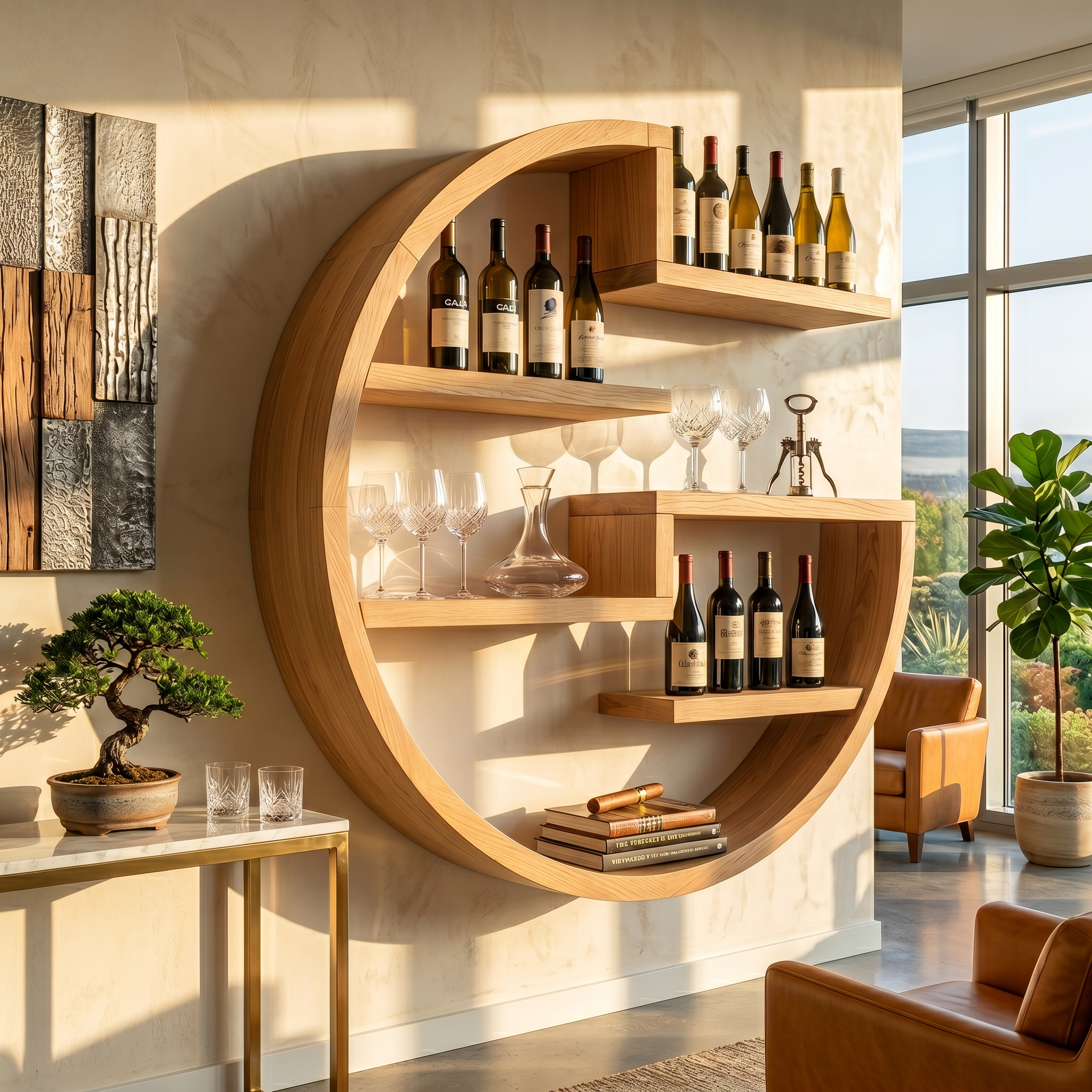 Farmhouse Wall Wine Holder For Home Bar Bottle Arrangement SILDTTRWH065