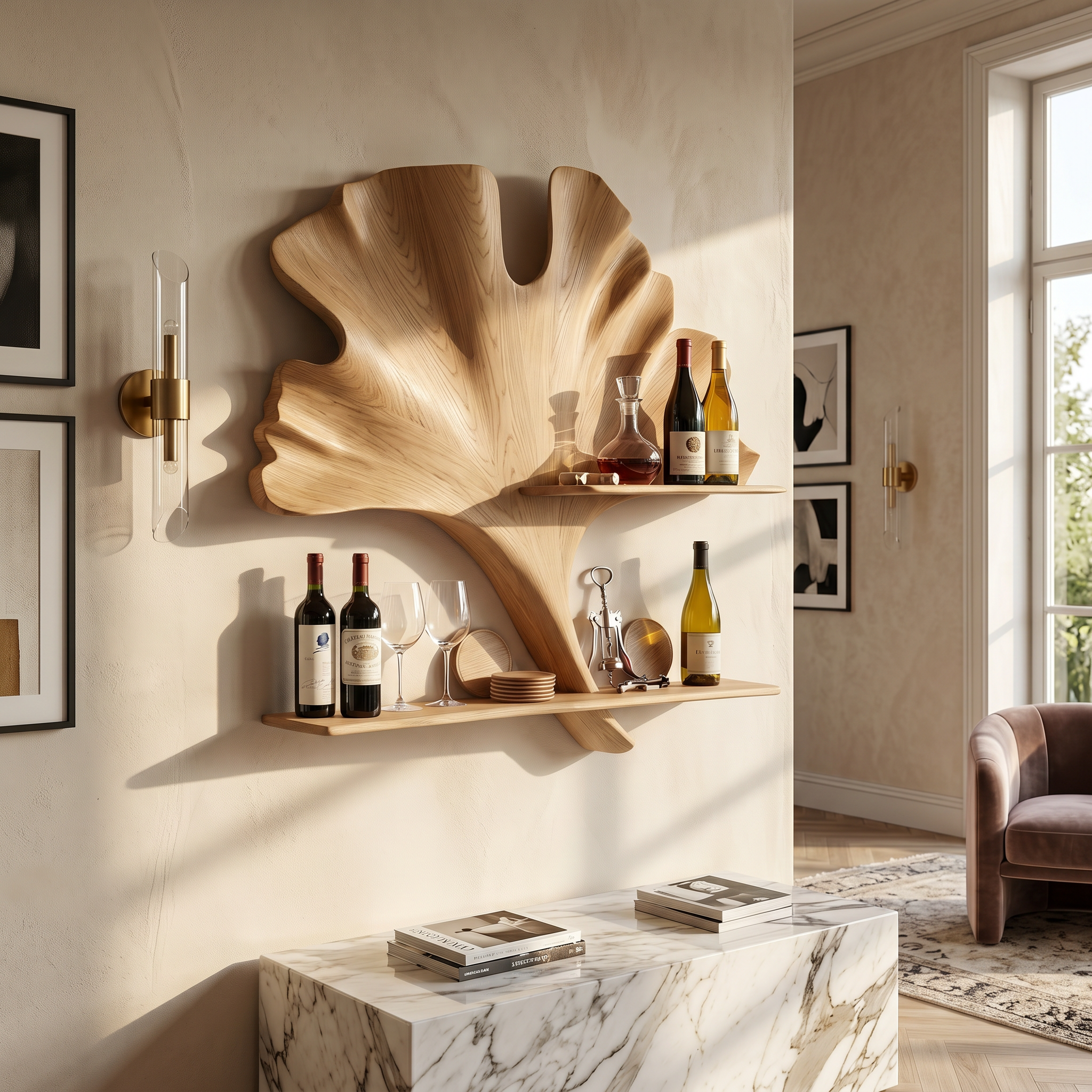 Farmhouse Wall Wine Stand For Kitchen Bar Storage Nook SILDTTRWH079