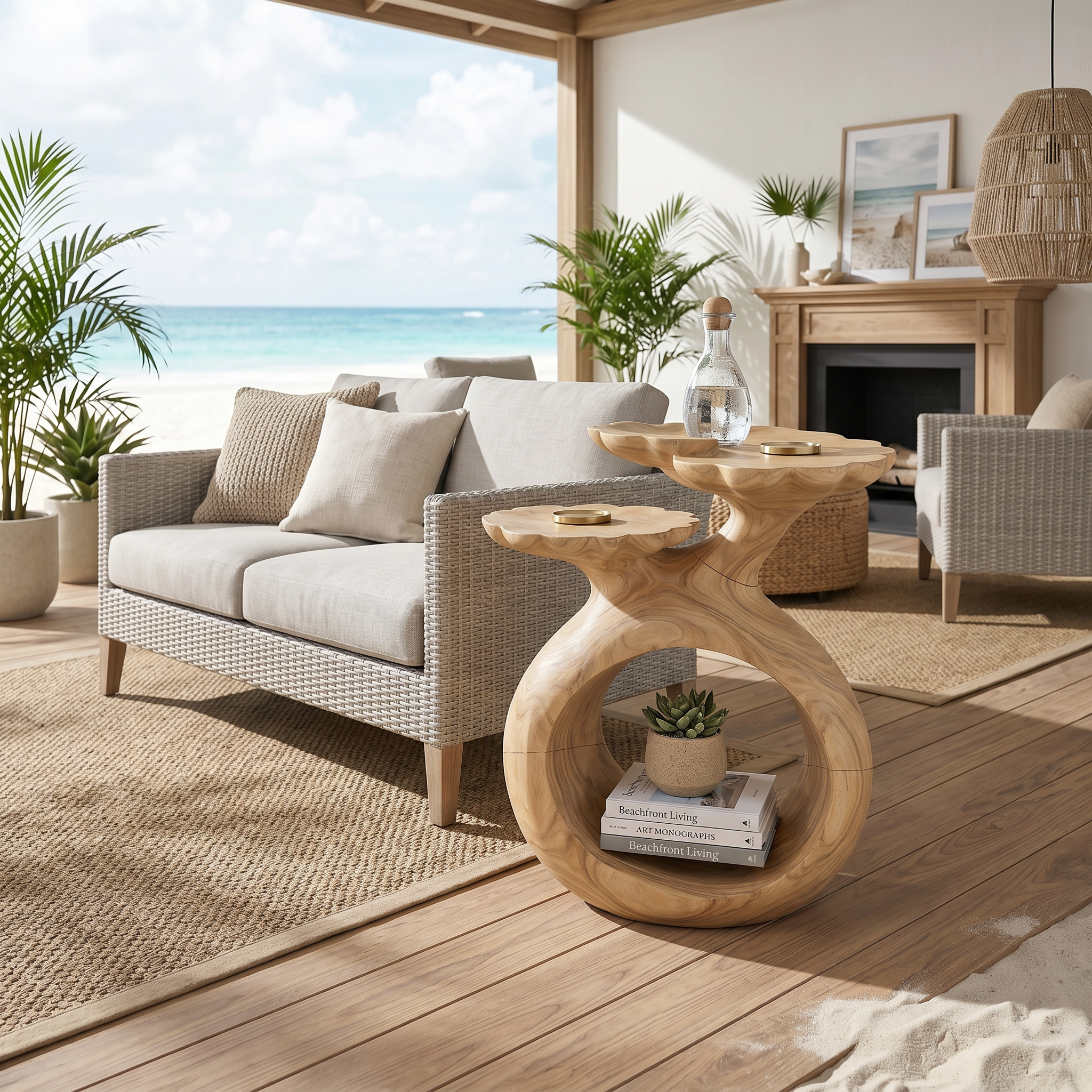 Coastal Twin Top Side Table Beach House SILDTTRSTA020