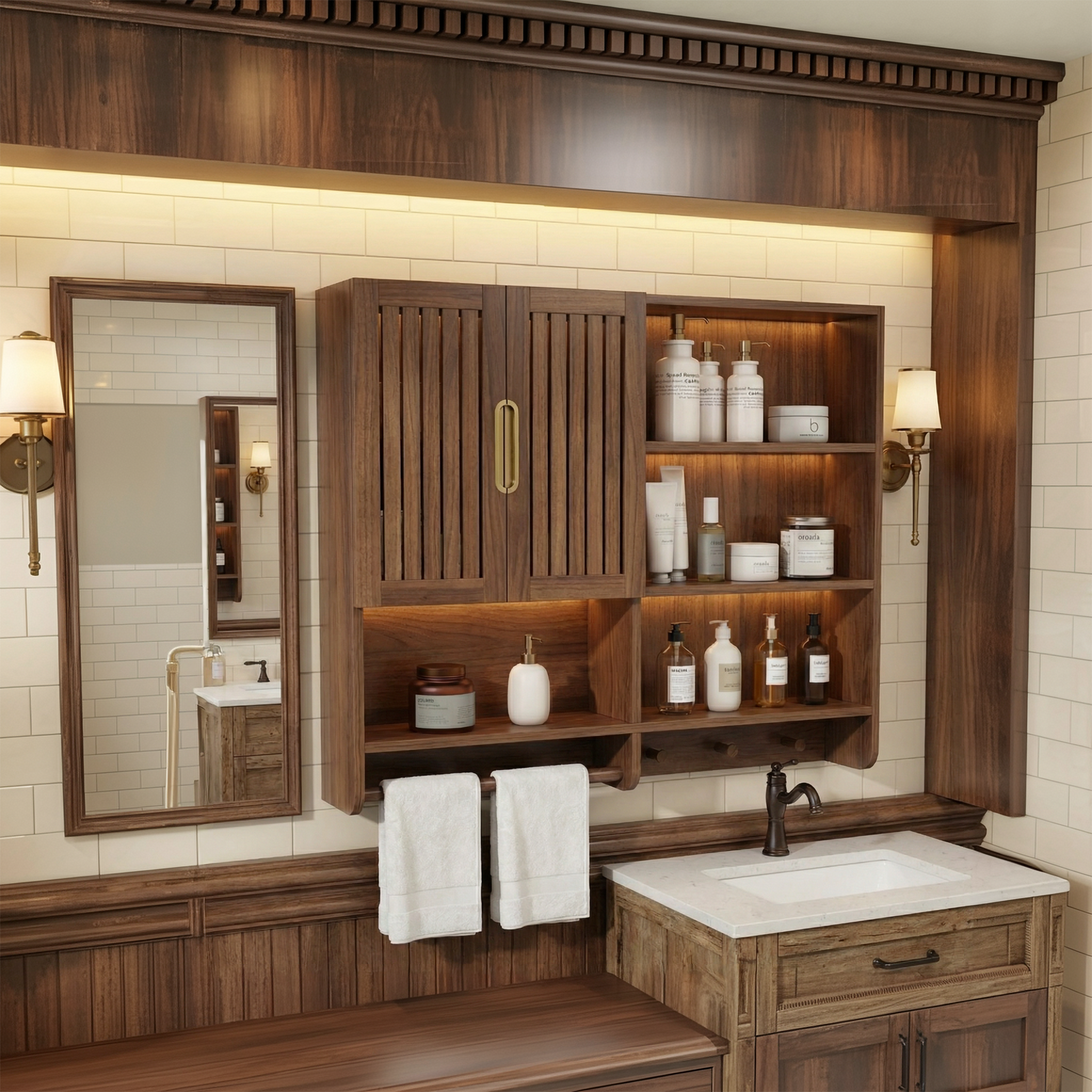 Modern Spa Bathroom Storage Cabinet For Bathroom And Vanity Wall SINLSABCT007