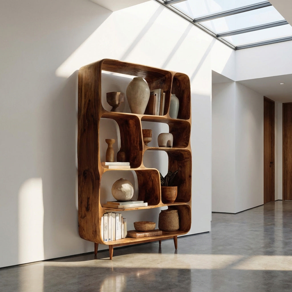 Mid Century Wood Bookshelf For Home Interiors RTTHHNBS135