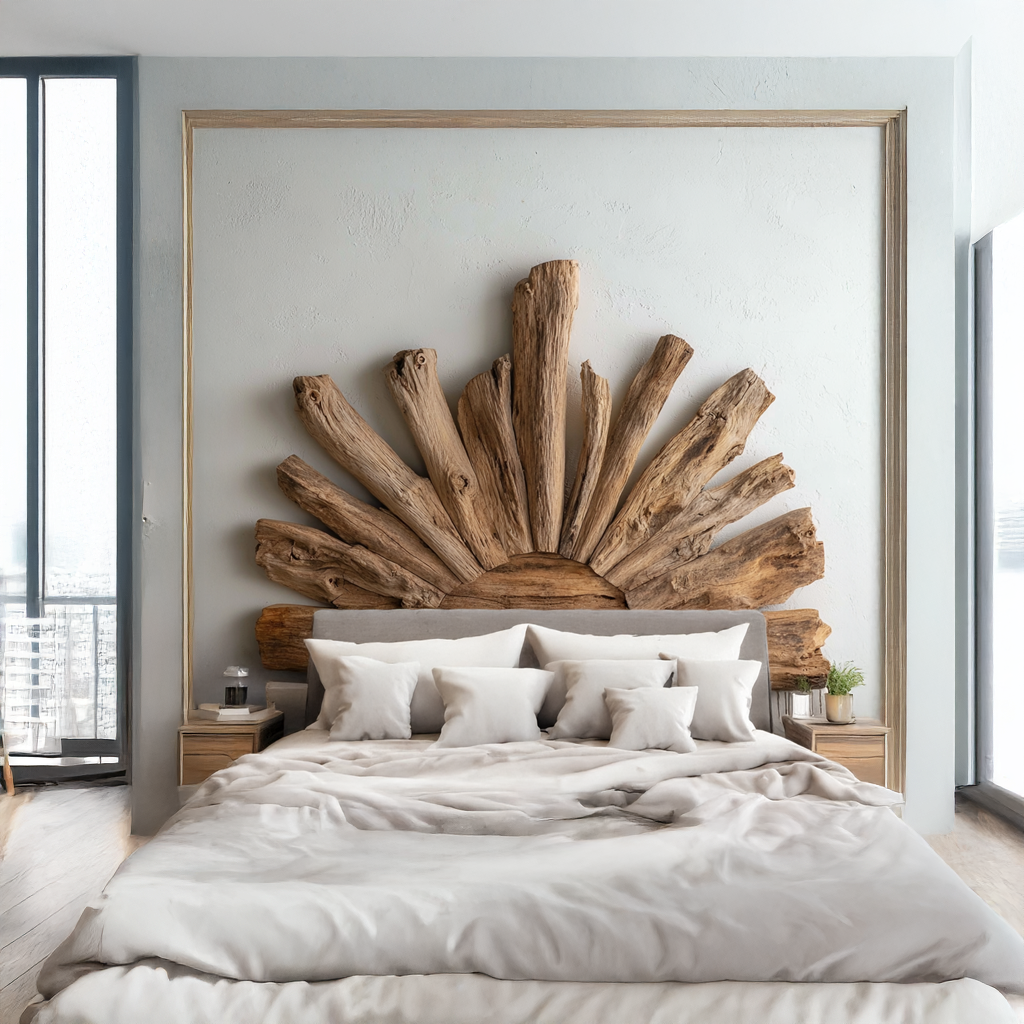 Rustic Driftwood Headboard Vintage Decor Bedroom Gift Her SINLSADH002