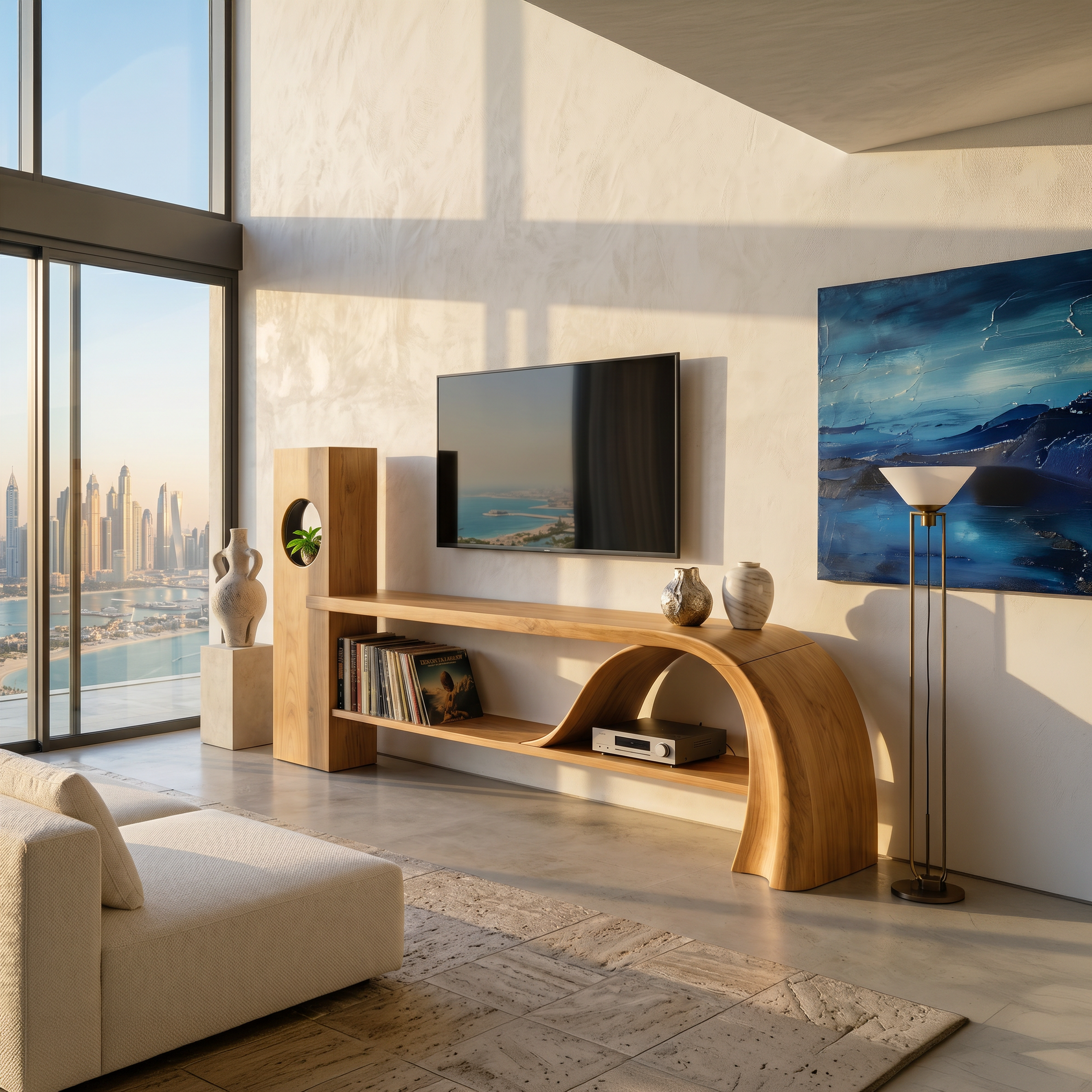 Minimalist Organic TV Stand For Apartment Interior Design SILDTTNTVC155