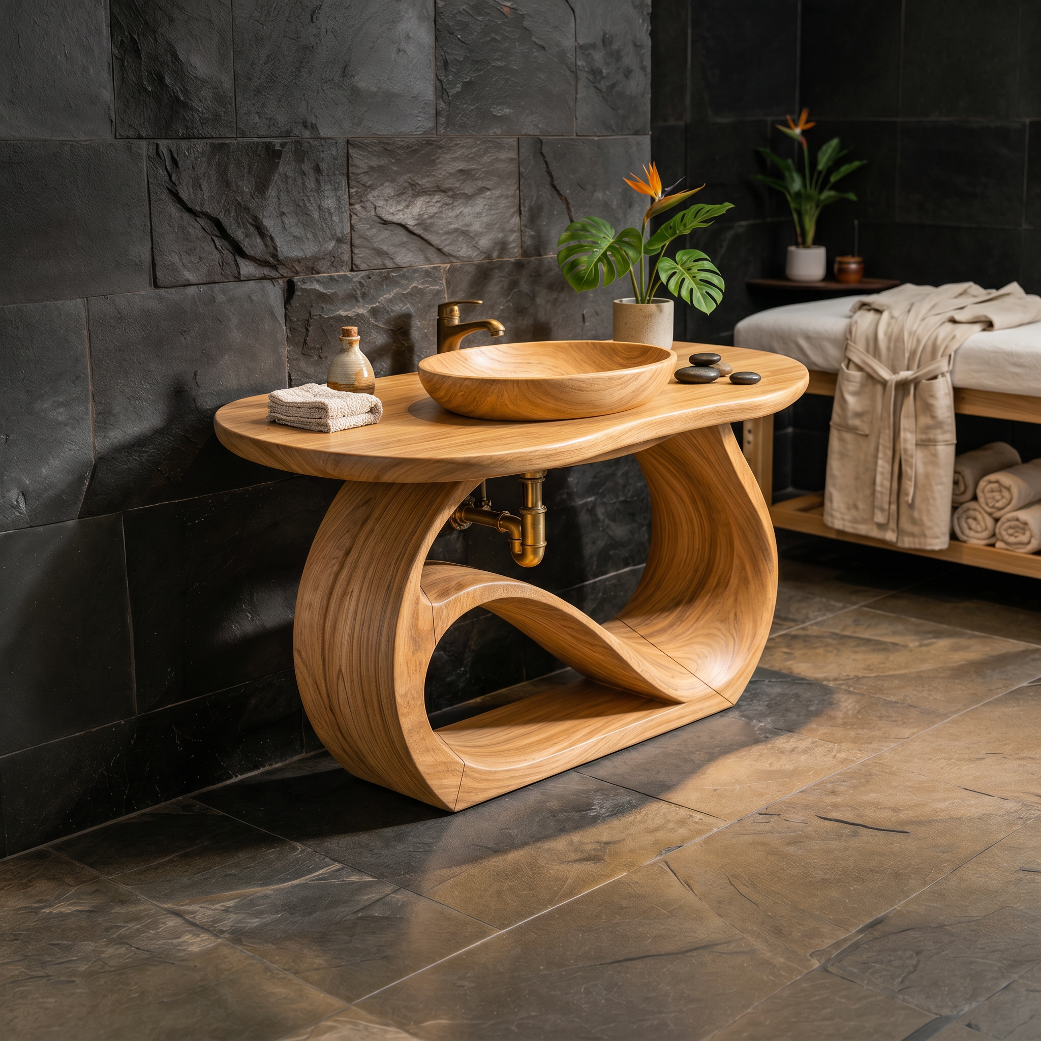 Double Sink Wooden Bathroom Cabinet For Luxury Bathroom SILDTTRBRV156