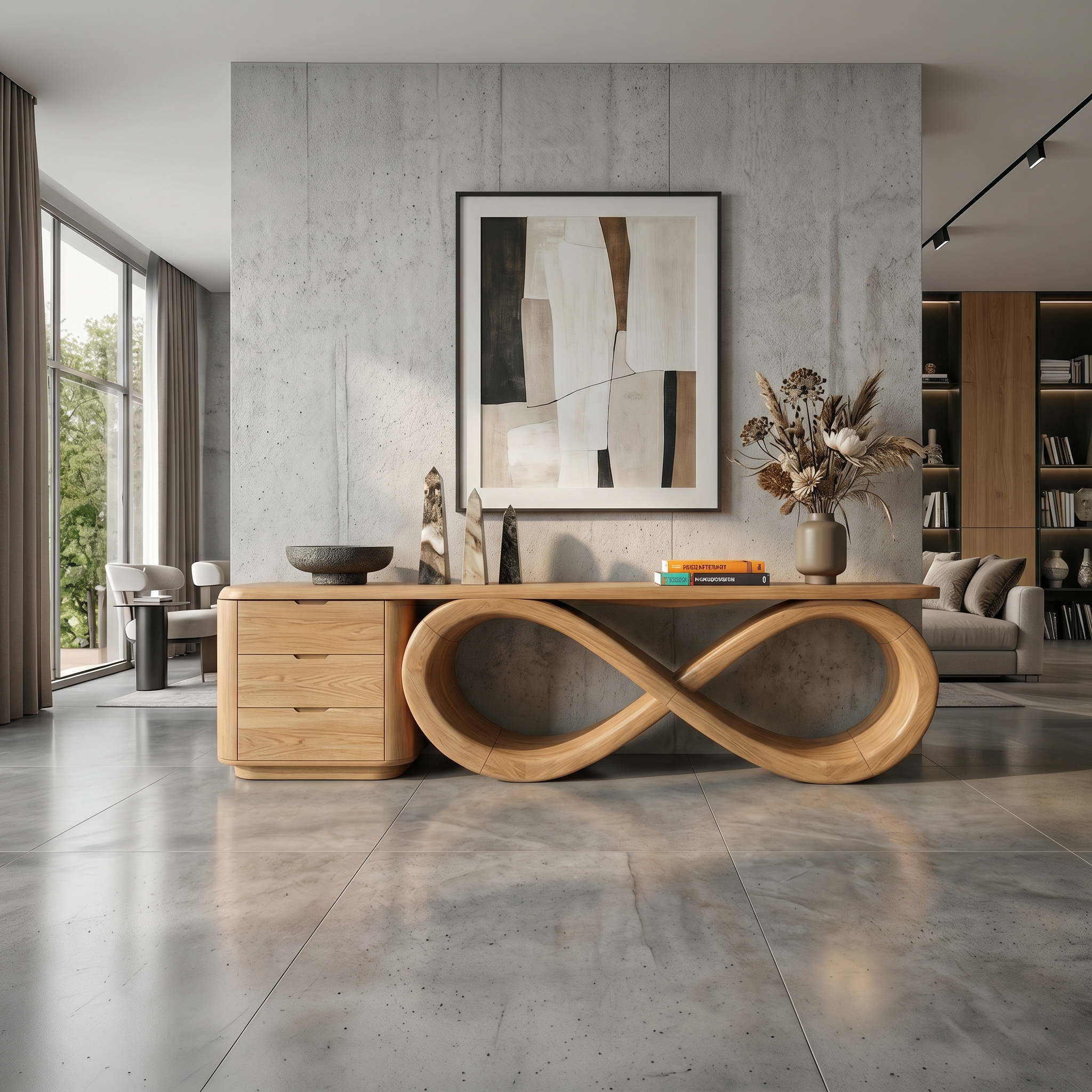 Modern Black Tree Console Table Luxury Residence SILDTTRCS095