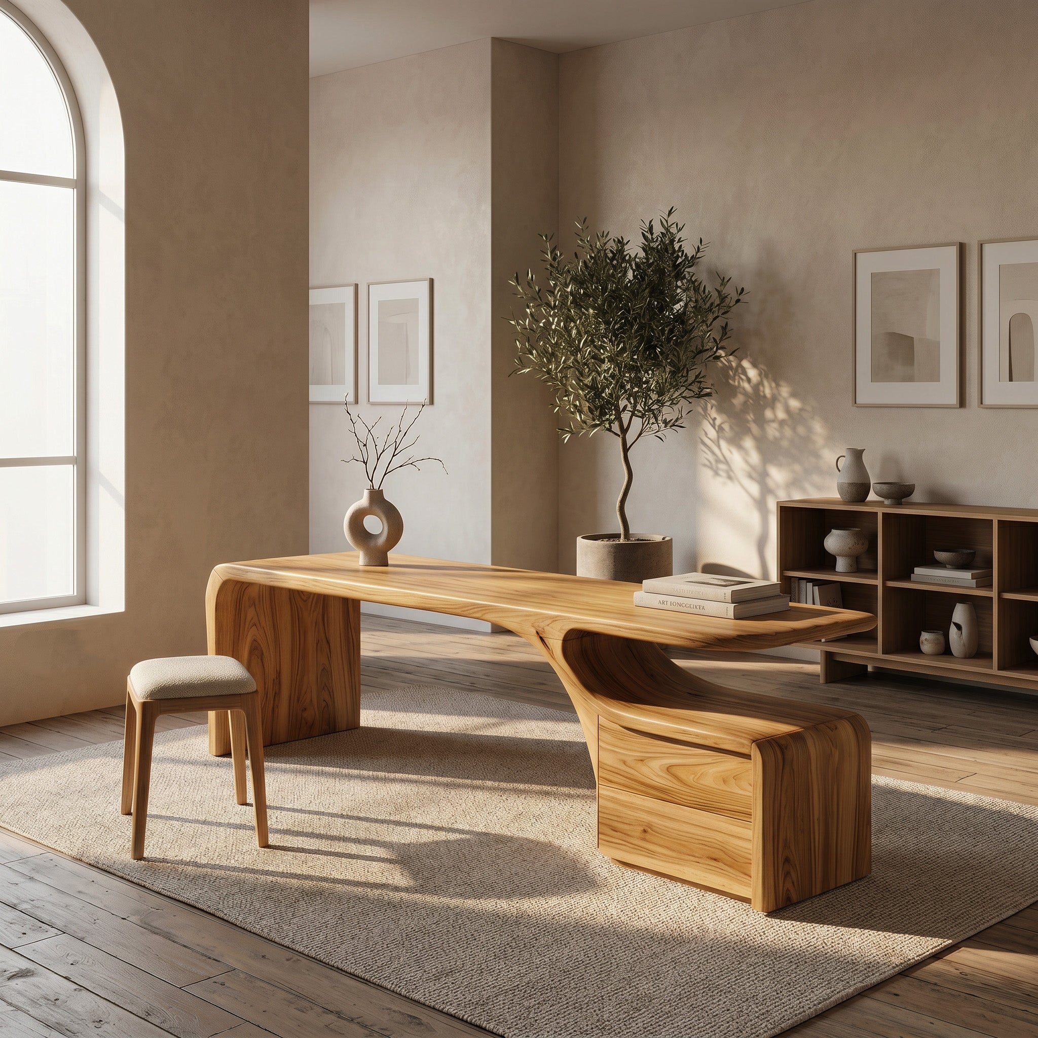 Organic Desk With Drawer Storage For Home Office SITHHNDE063