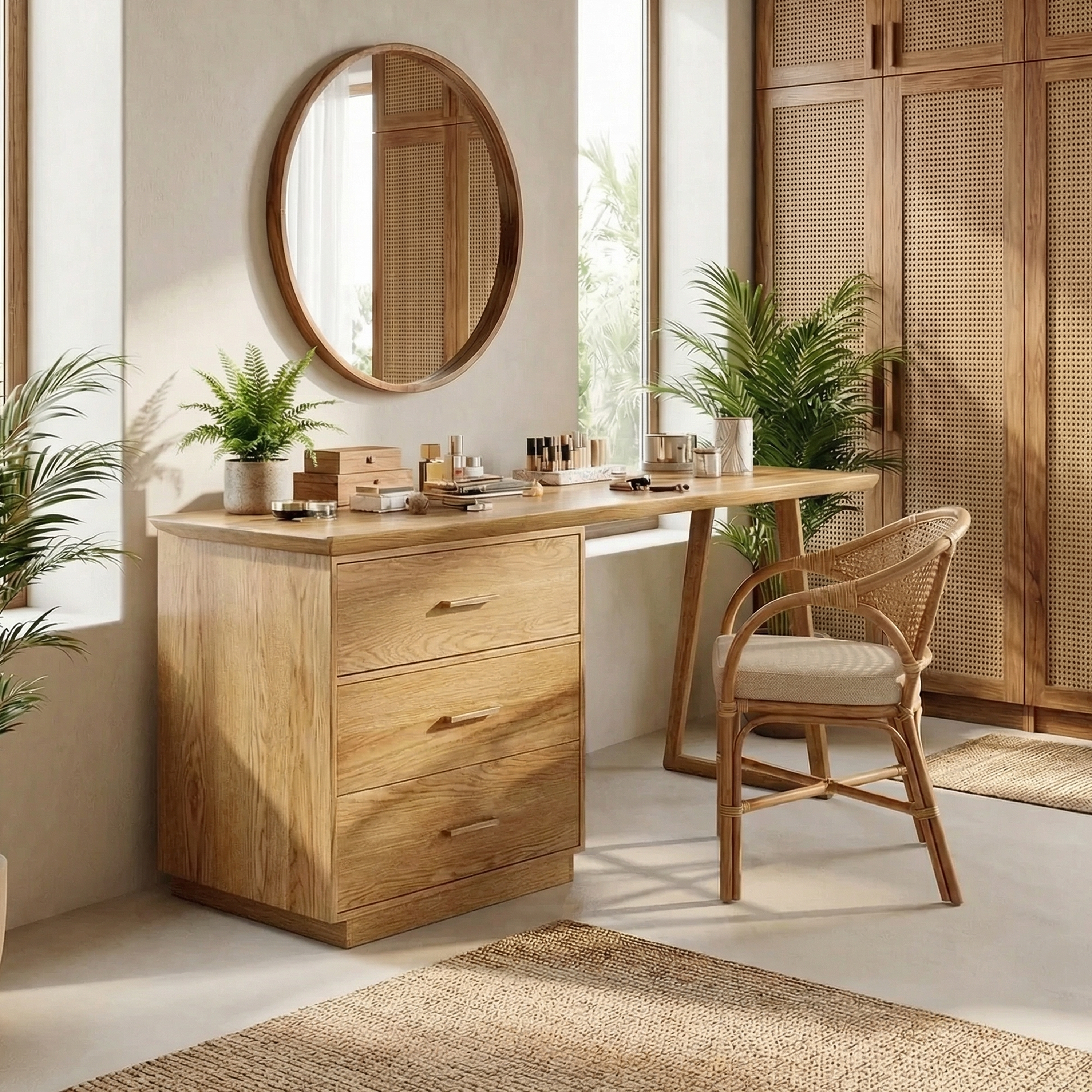 Modern Makeup Vanity Desk Studio Apartment Beauty Space Dressing Area SILDTTRMV014
