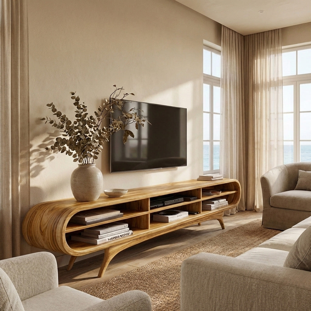 Scandinavian Natural Wood TV Cabinet For Living Room Interior RTTHHNTVC094