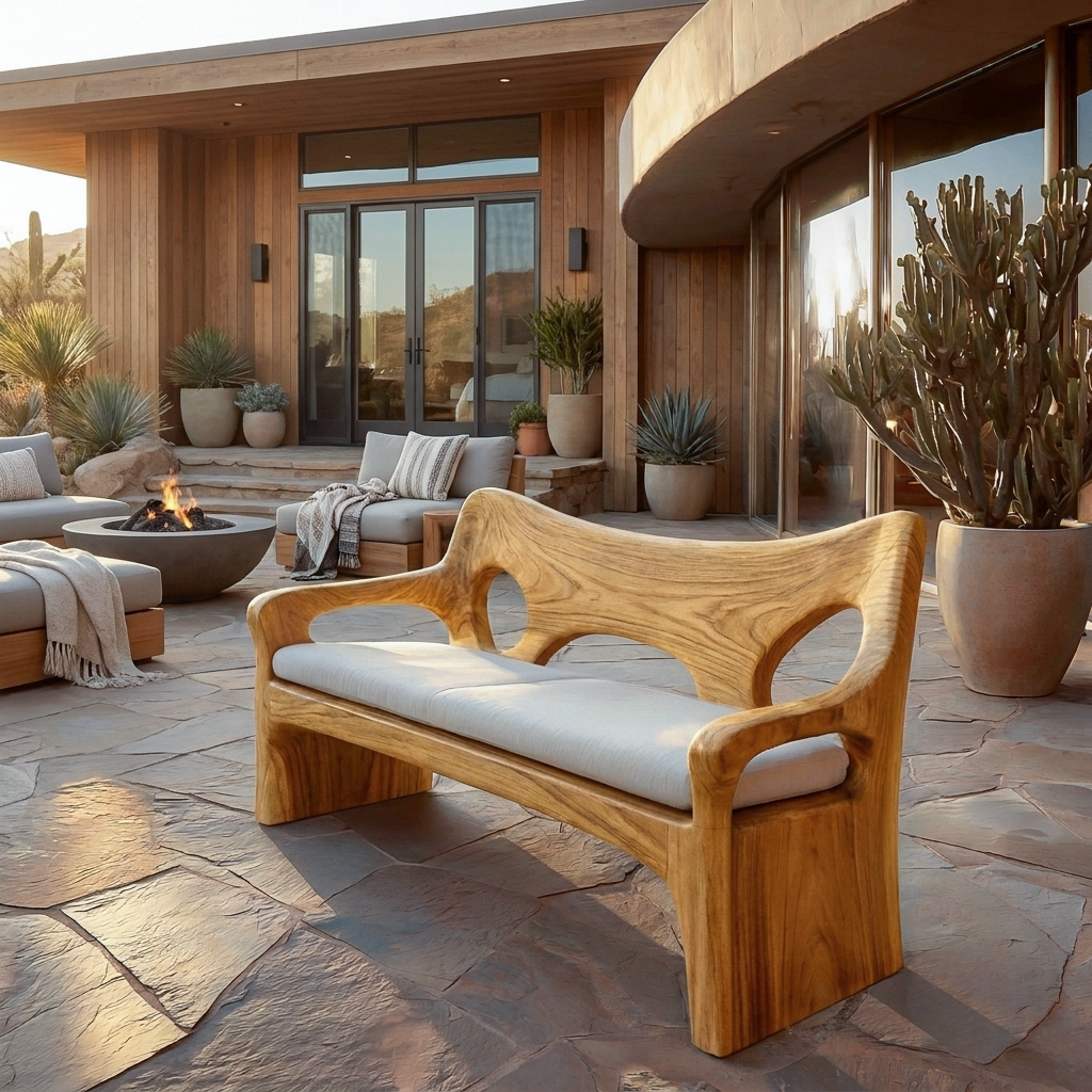Modern Sofa With Sculptural Wood Frame For Home RTTHTTSF037
