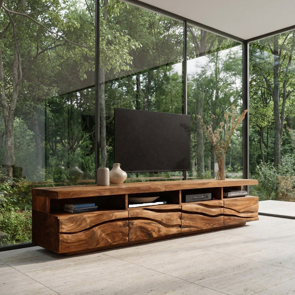 Handcrafted Media Cabinet Console For Living Room RTTHHNTVC079
