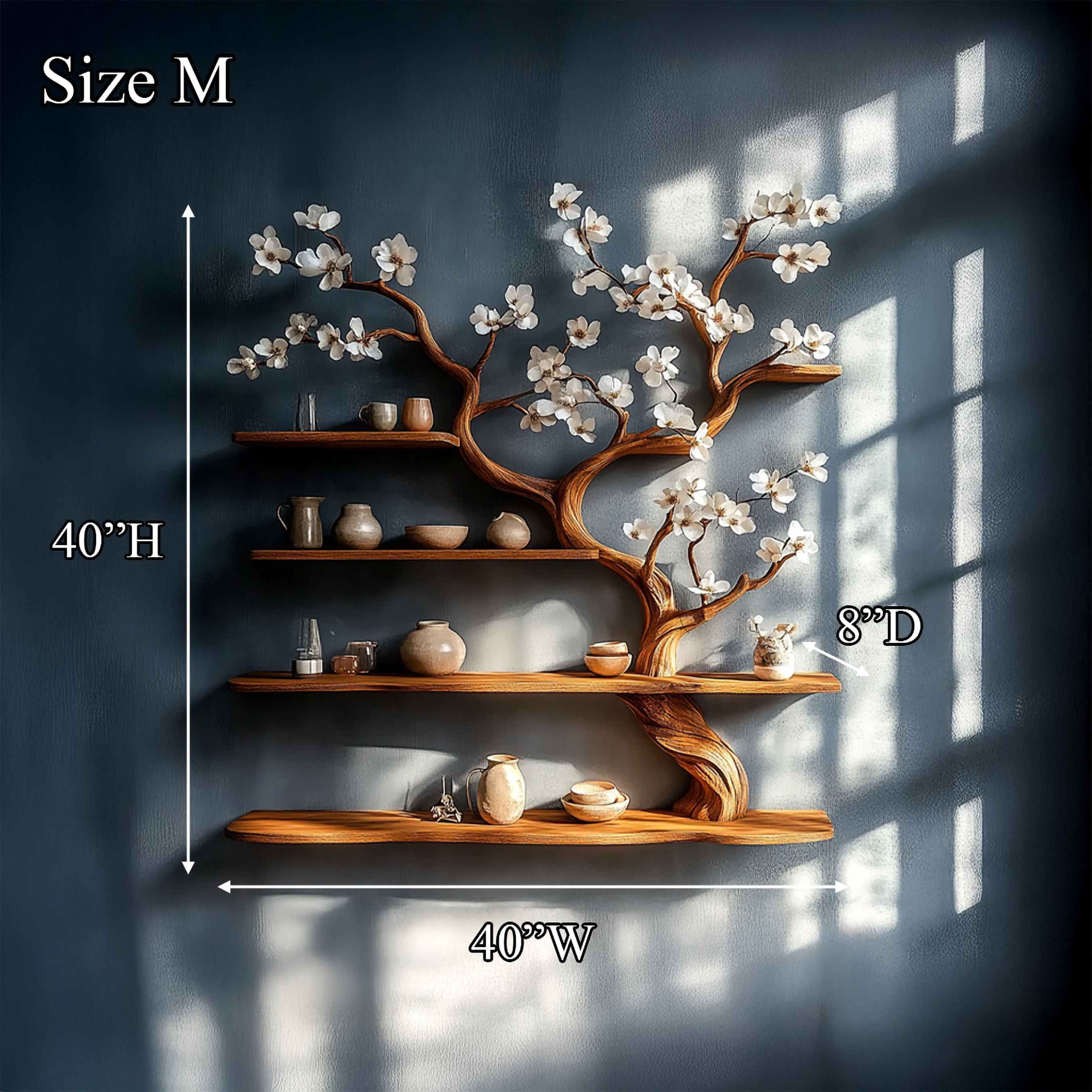 Rustic Tree Branch Bookshelf For Bedroom Decor SINLSATBS050