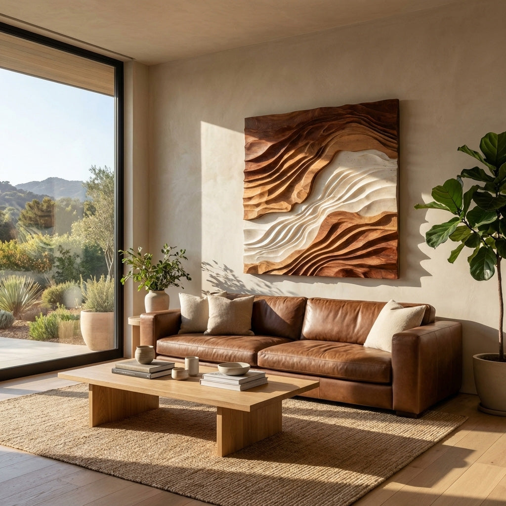 Statement Sculptural Wave Wall Art For Living Room RTTHHNWA139
