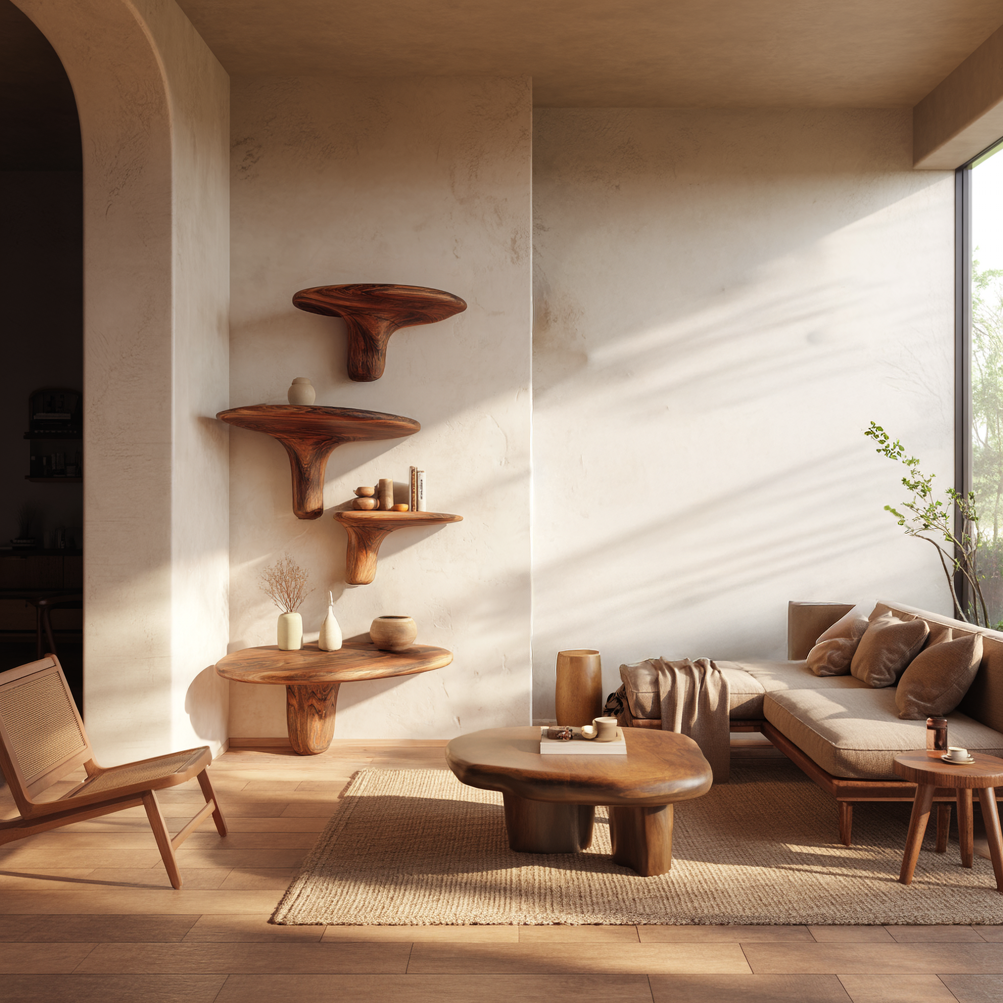Organic Mushroom Shelf Living Room Or Kitchen SINLSAFL463