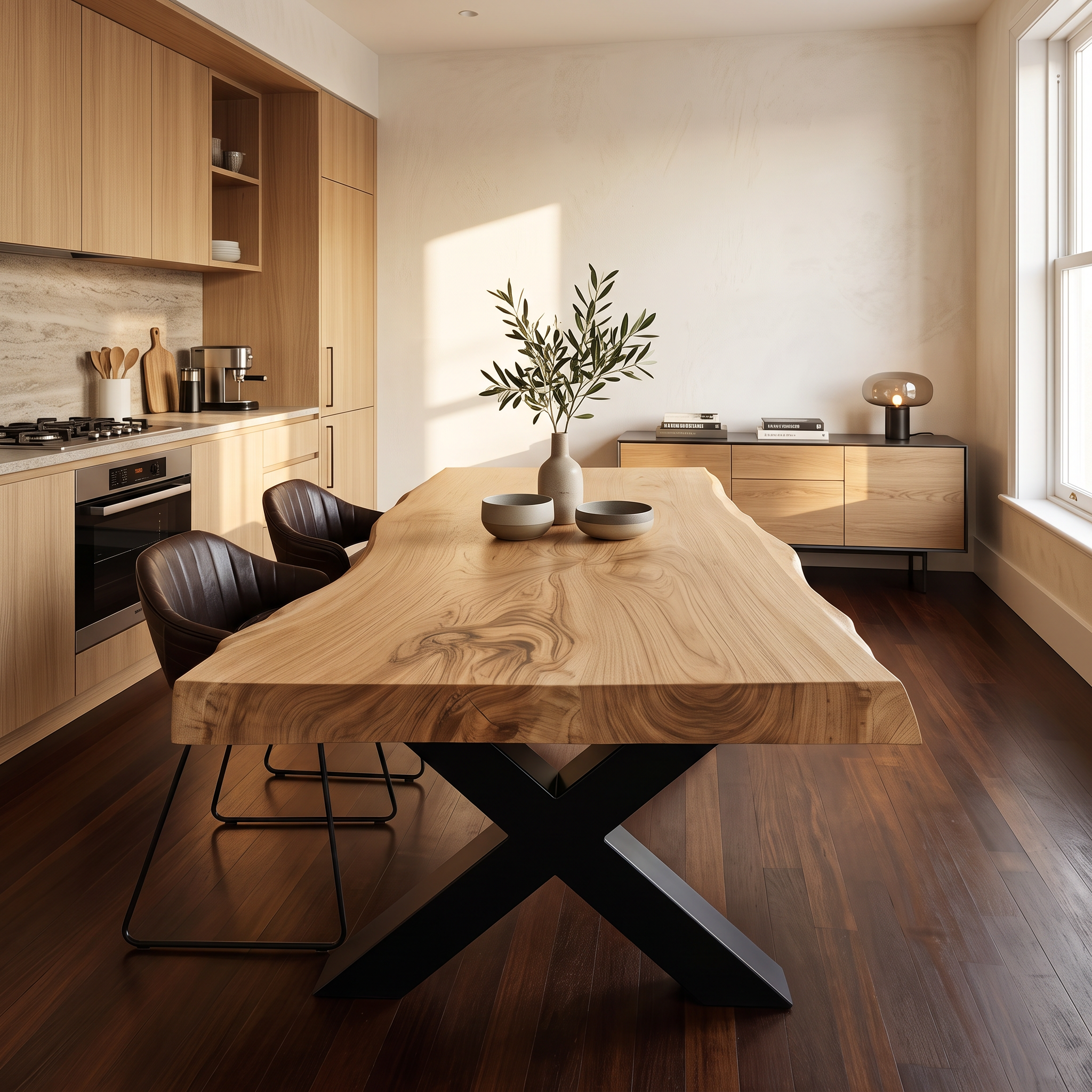 Kitchen Decor Handcrafted Live Edge Dining Table Premium SILDTTRDN031
