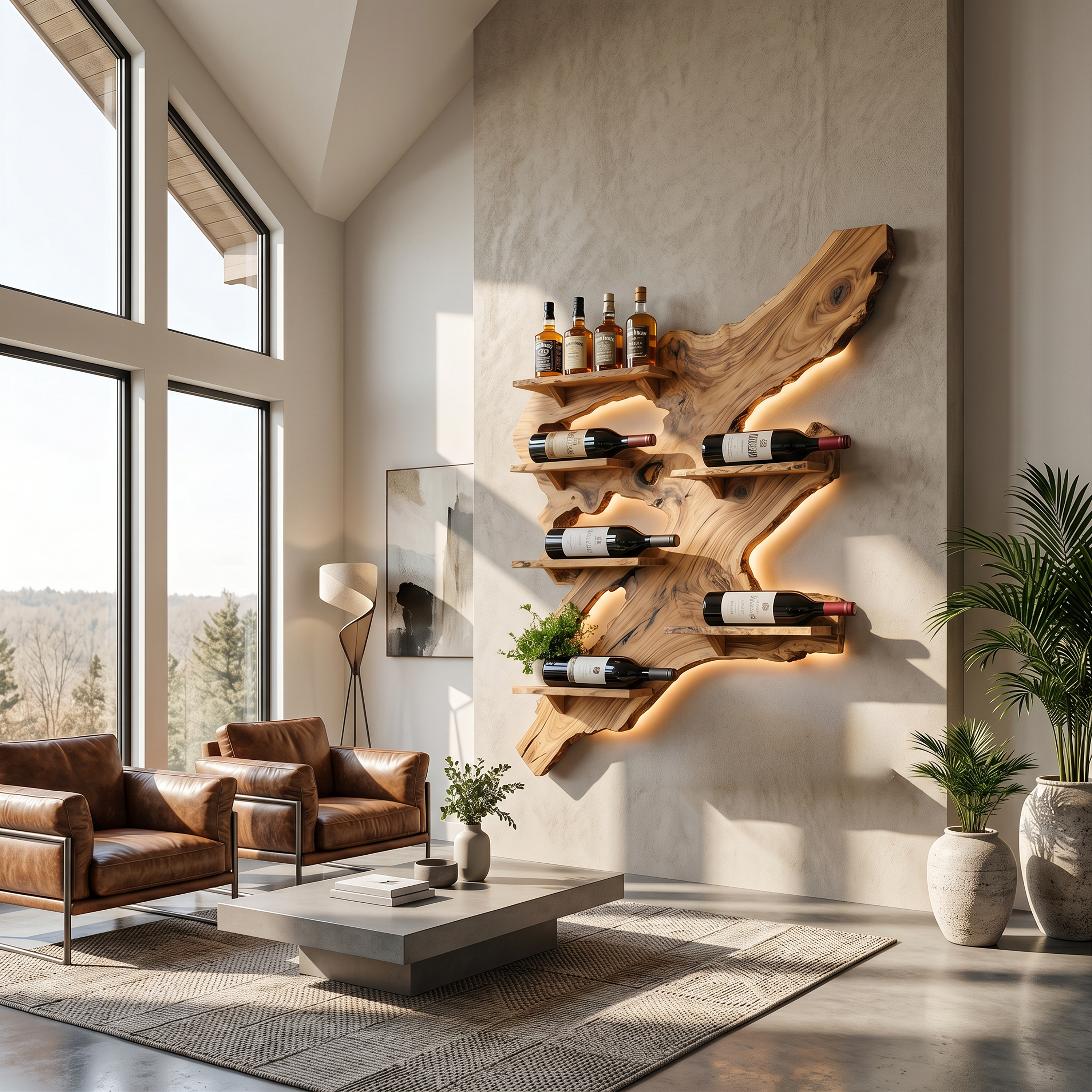 Rustic Wine Rack For Furniture Home Bar Wall Design SILDTTRWH022