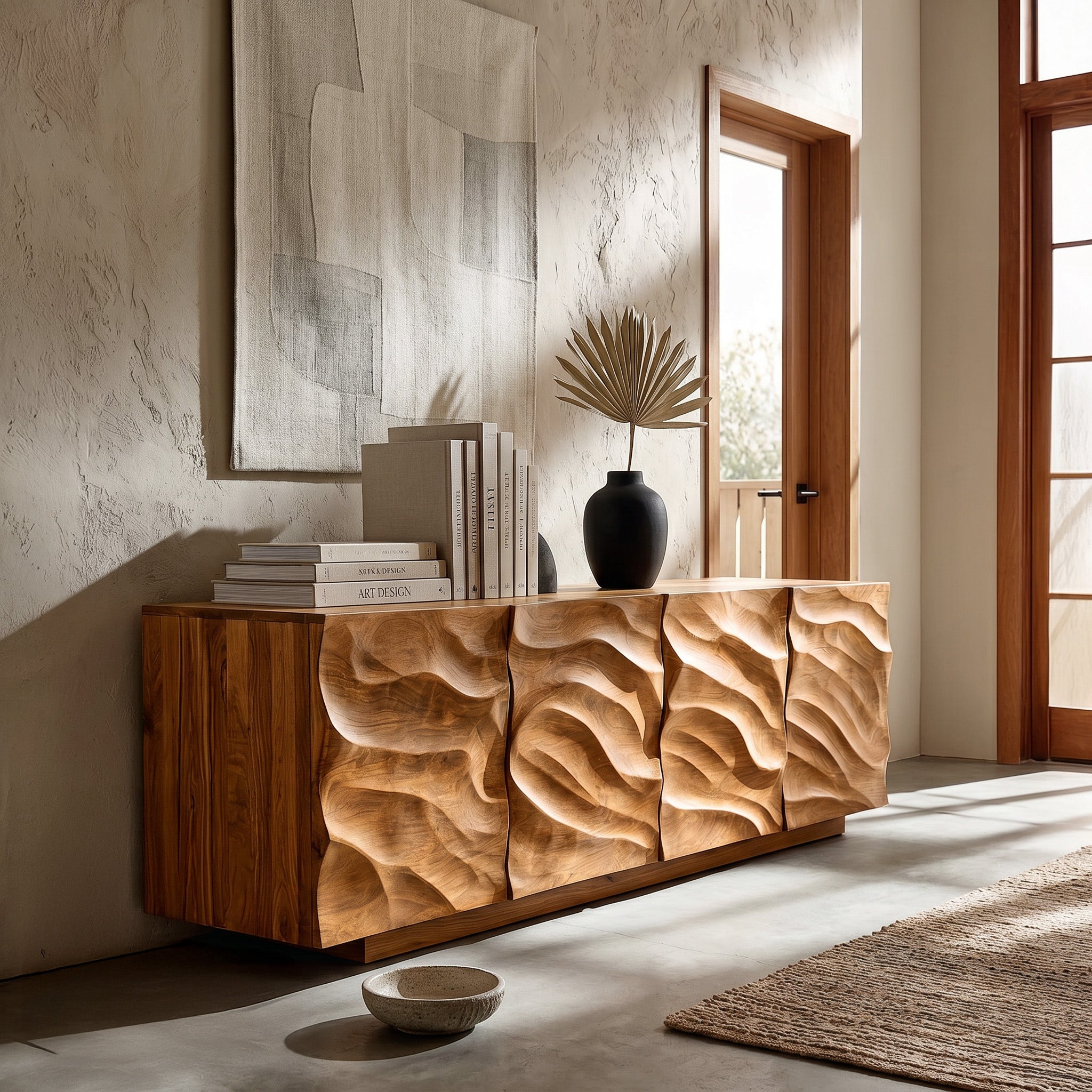 Artistic Carved Wooden Cabinet For Luxury Living Room RTTHHNSD043