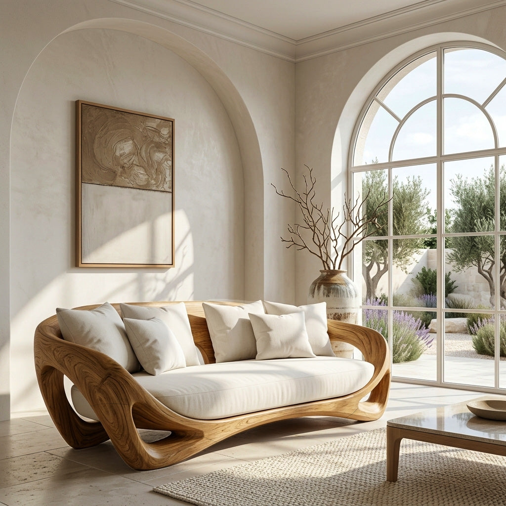 Contemporary Organic Wood Sofa For Living Room RTTHHNSFA039