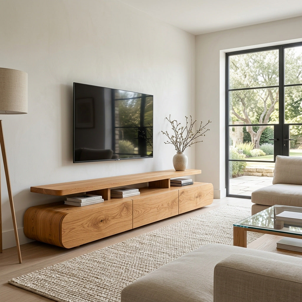 Modern Organic Natural Wood TV Stand For Living Room RTTHHNTVC103