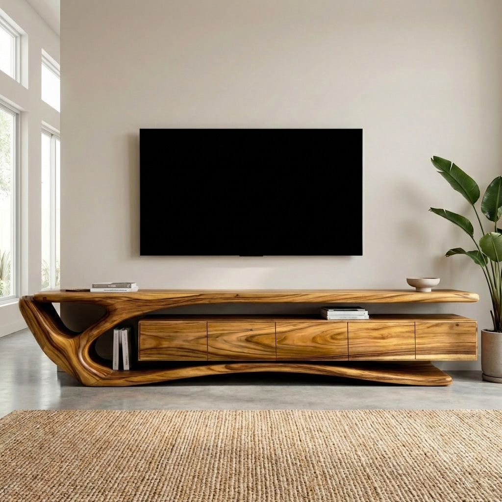 Contemporary Wooden TV Cabinet For Living Room Area RTTHHNTVC093