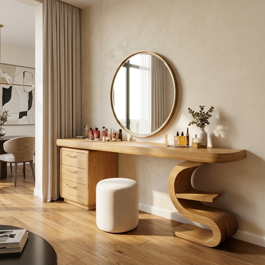 Modern Sculptural Vanity Table For Dressing Area SITHTTMV021