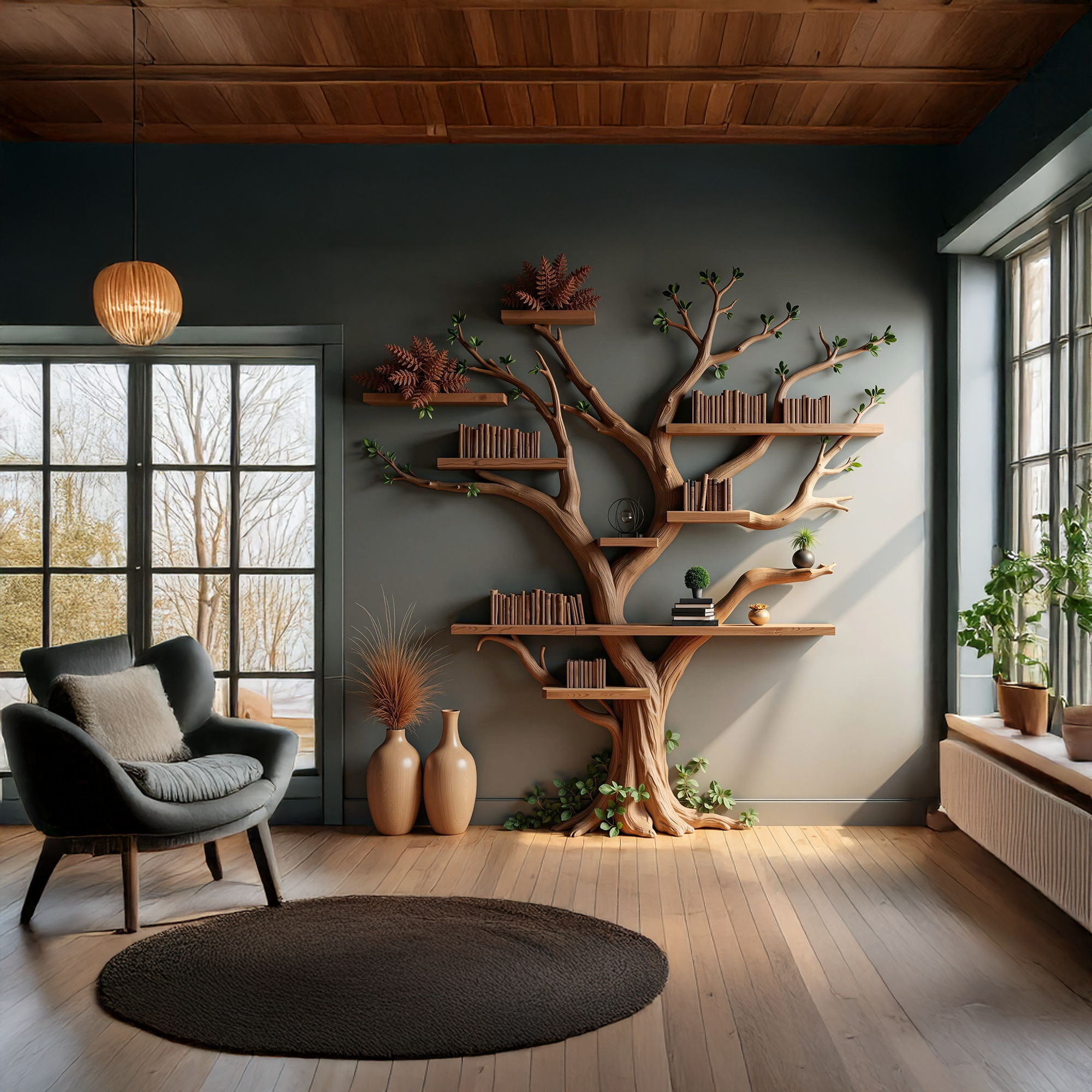 Live Edge Bookshelf Rustic Modern Shelf Decor Home SINLTB125