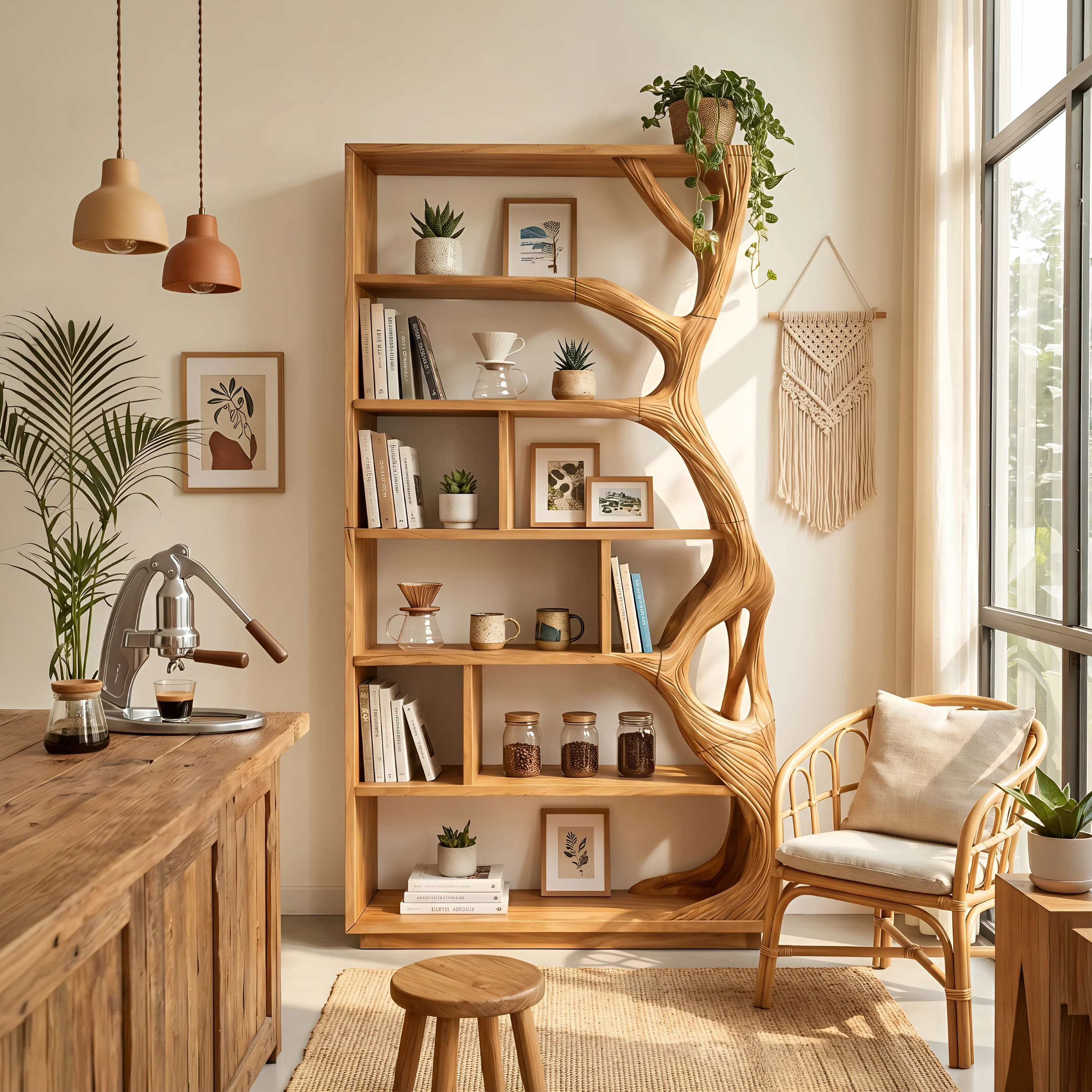 Contemporary Artistic Bookcase Storage Organizer For Office Space SILDTTNBS010