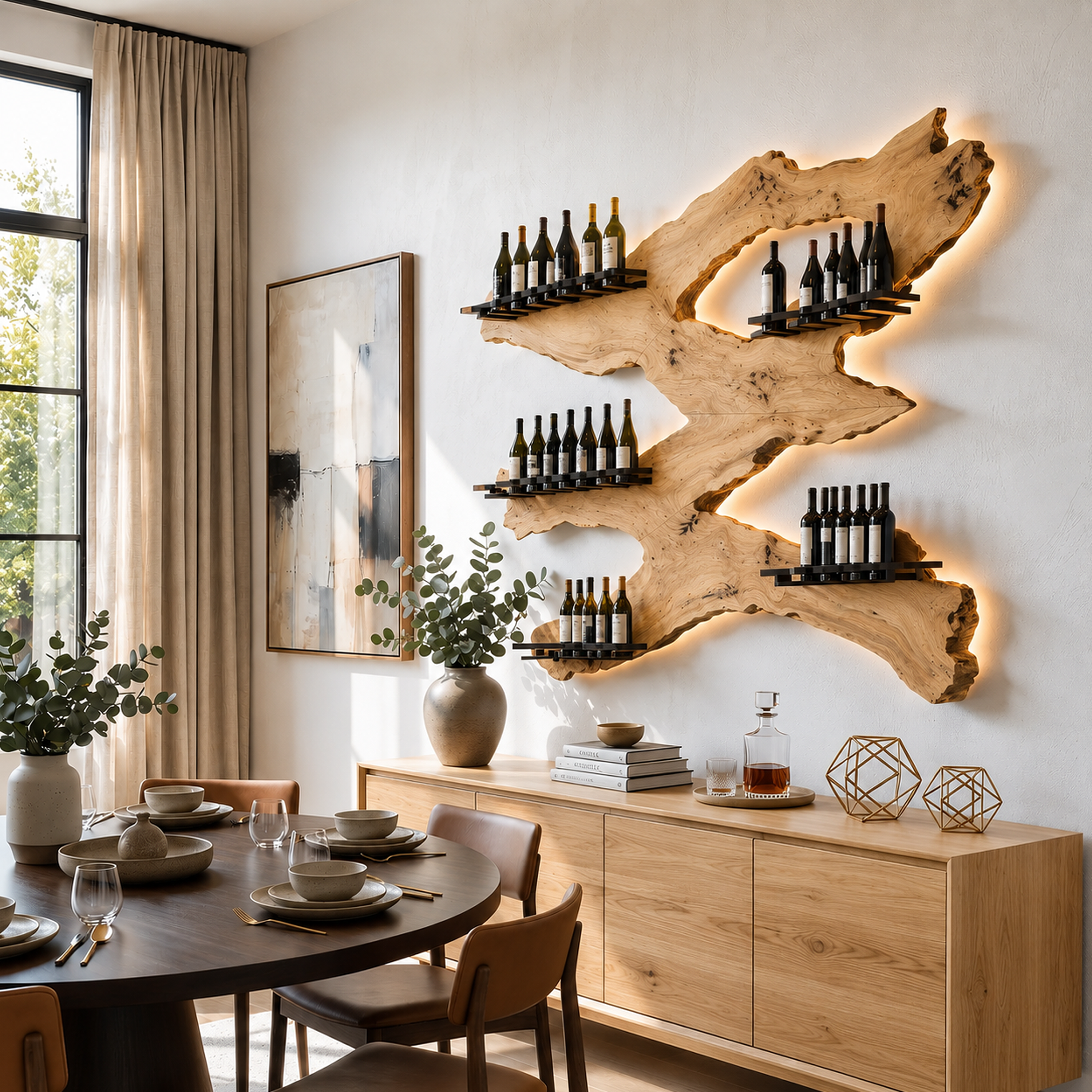 Handcrafted Wine Holder For Kitchen Wine Wall Accent SILDTTRWH027