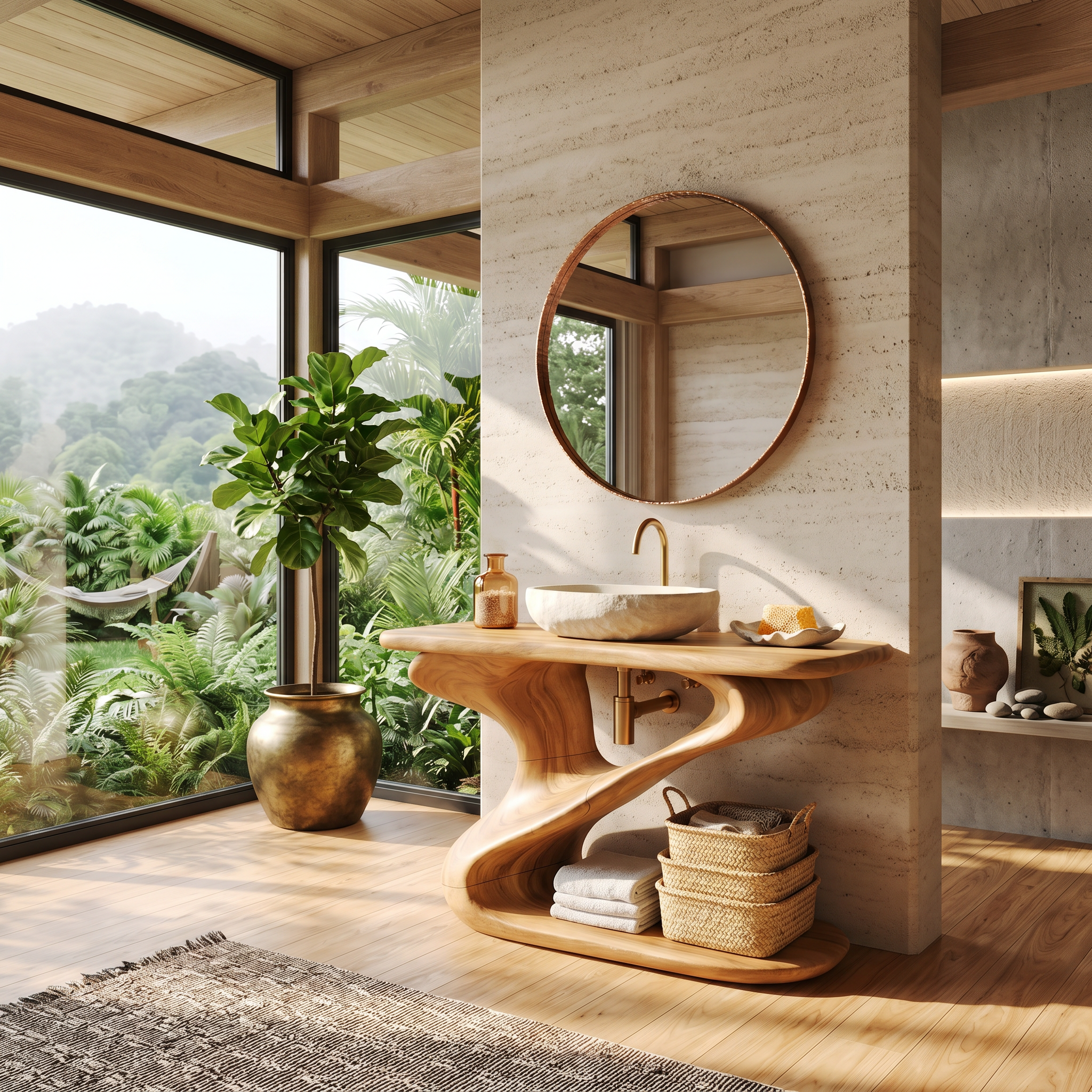 Rustic Live Edge Vanity For Natural Bathroom Design SILDTTNBRV005