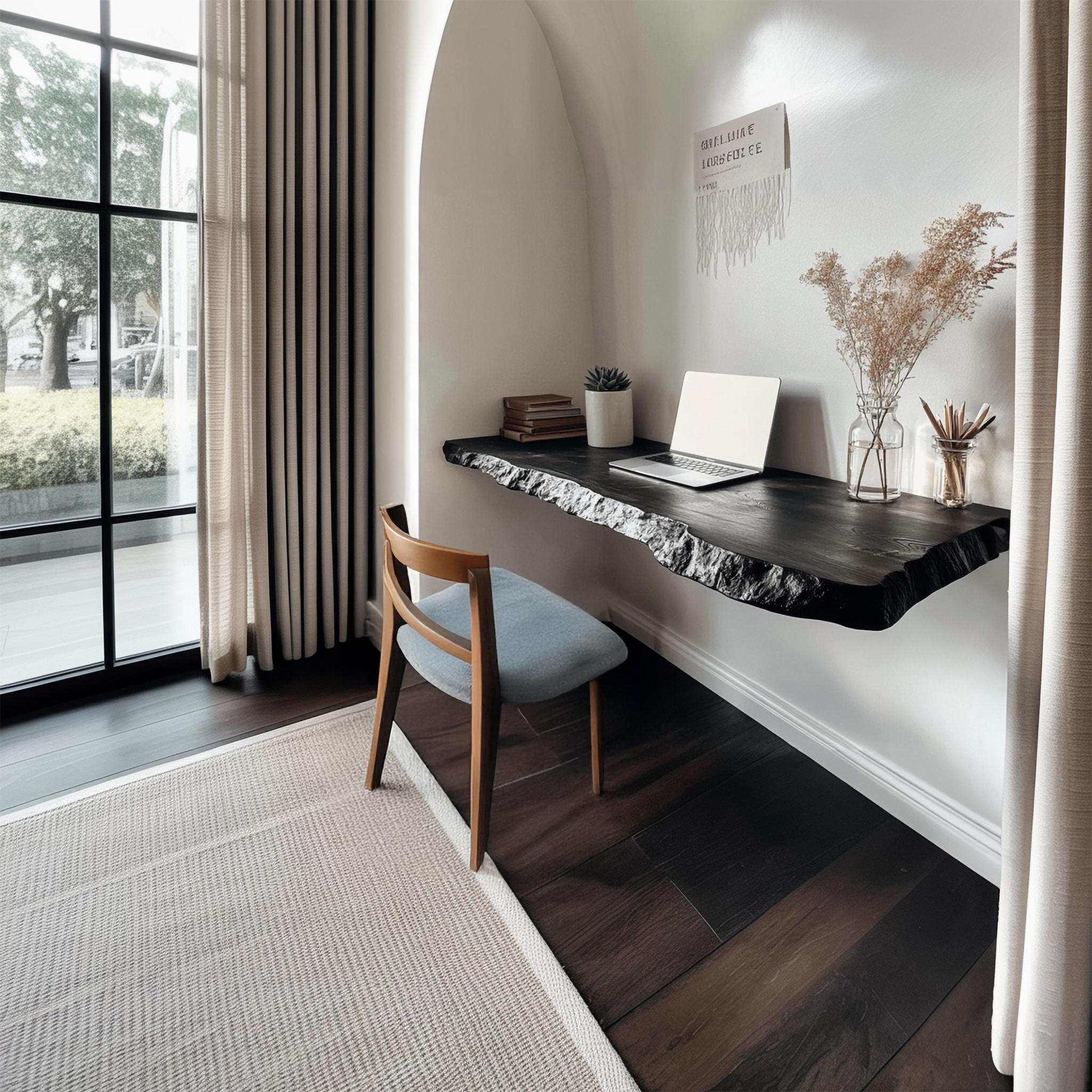 Rustic Wall Mounted Desk For Bedroom Or Studio Space SINLSAFL471