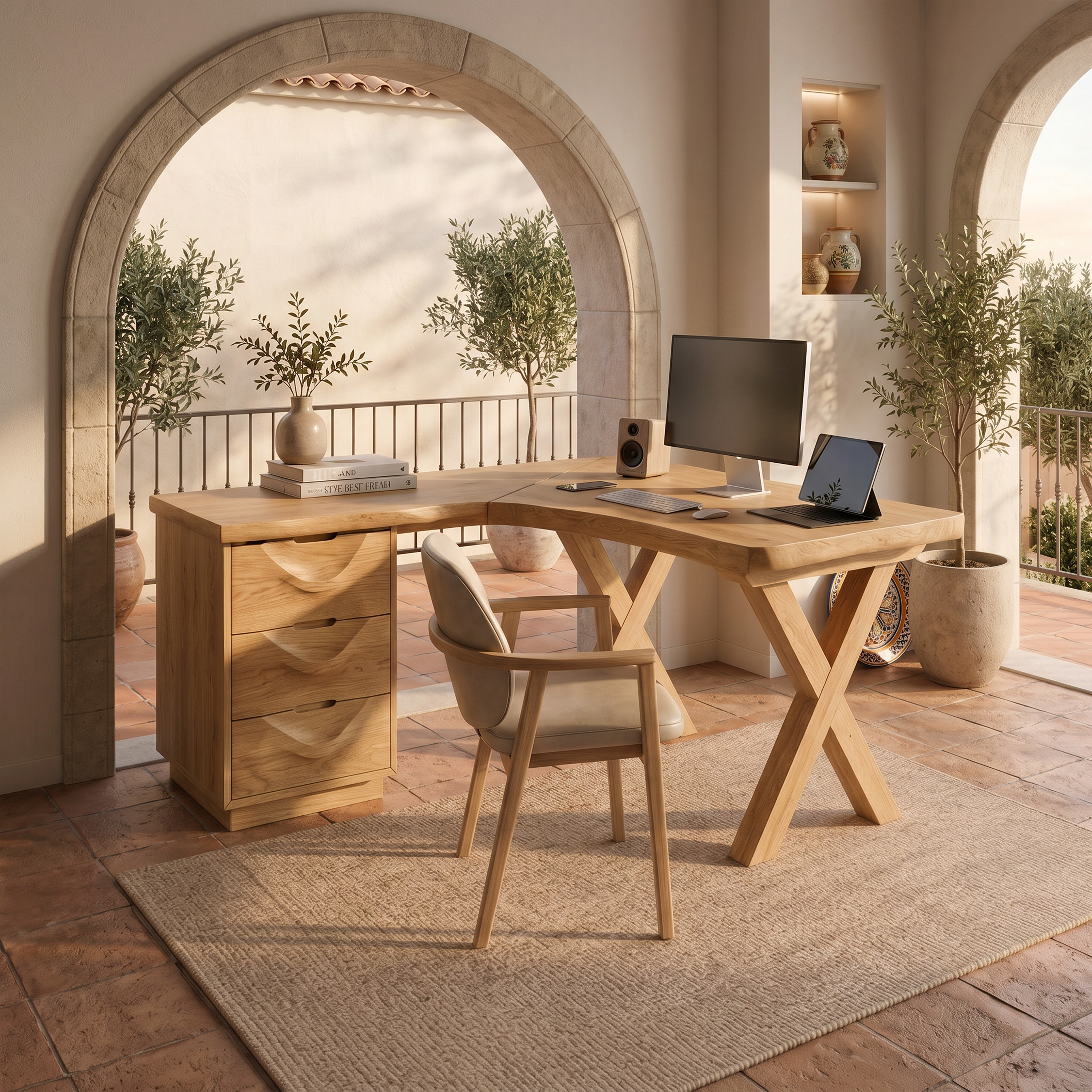 Contemporary Corner Executive Desk Home Office SILDTTRDE021