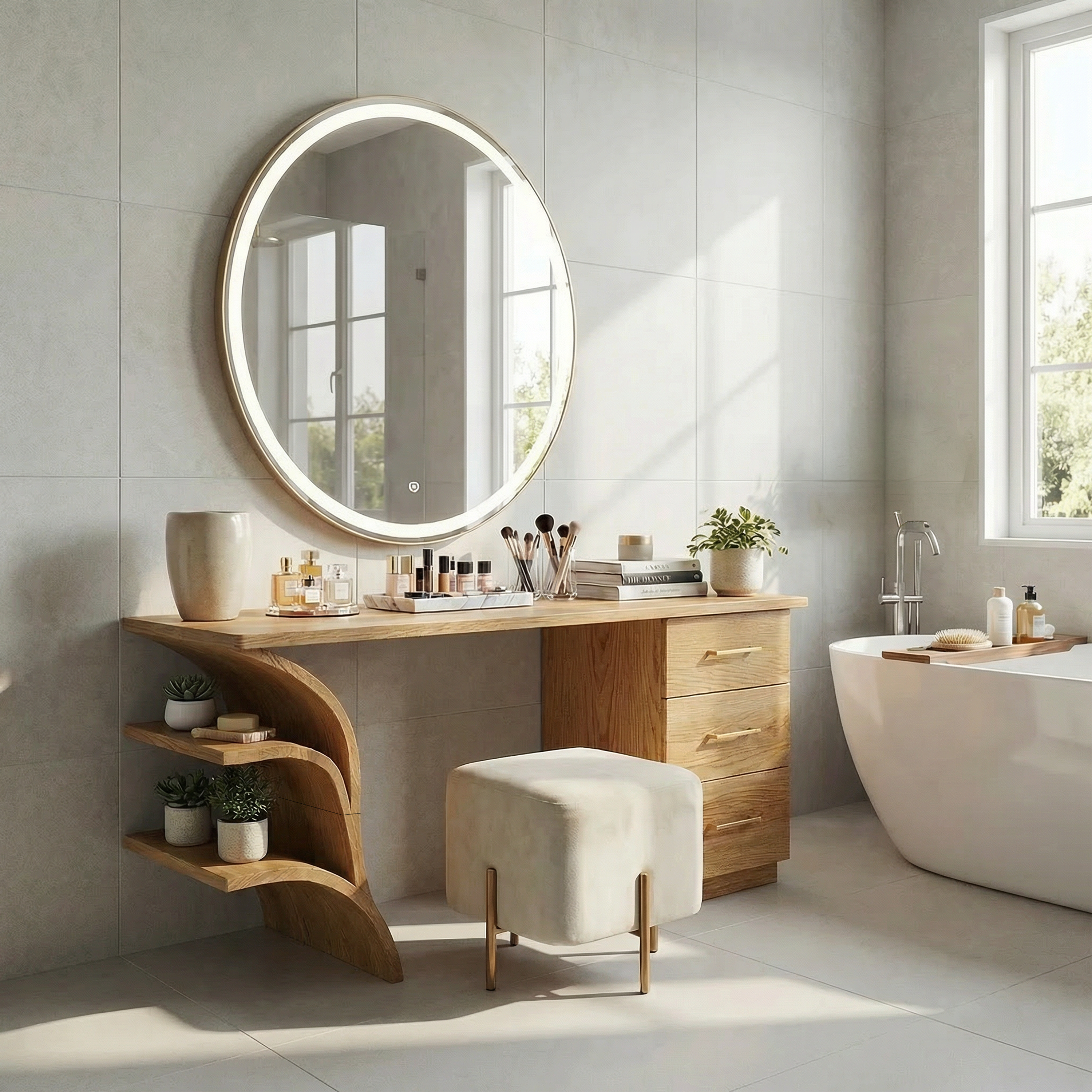 Contemporary Vanity Desk Studio Apartment Makeup Area Dressing Space SILDTTRMV006