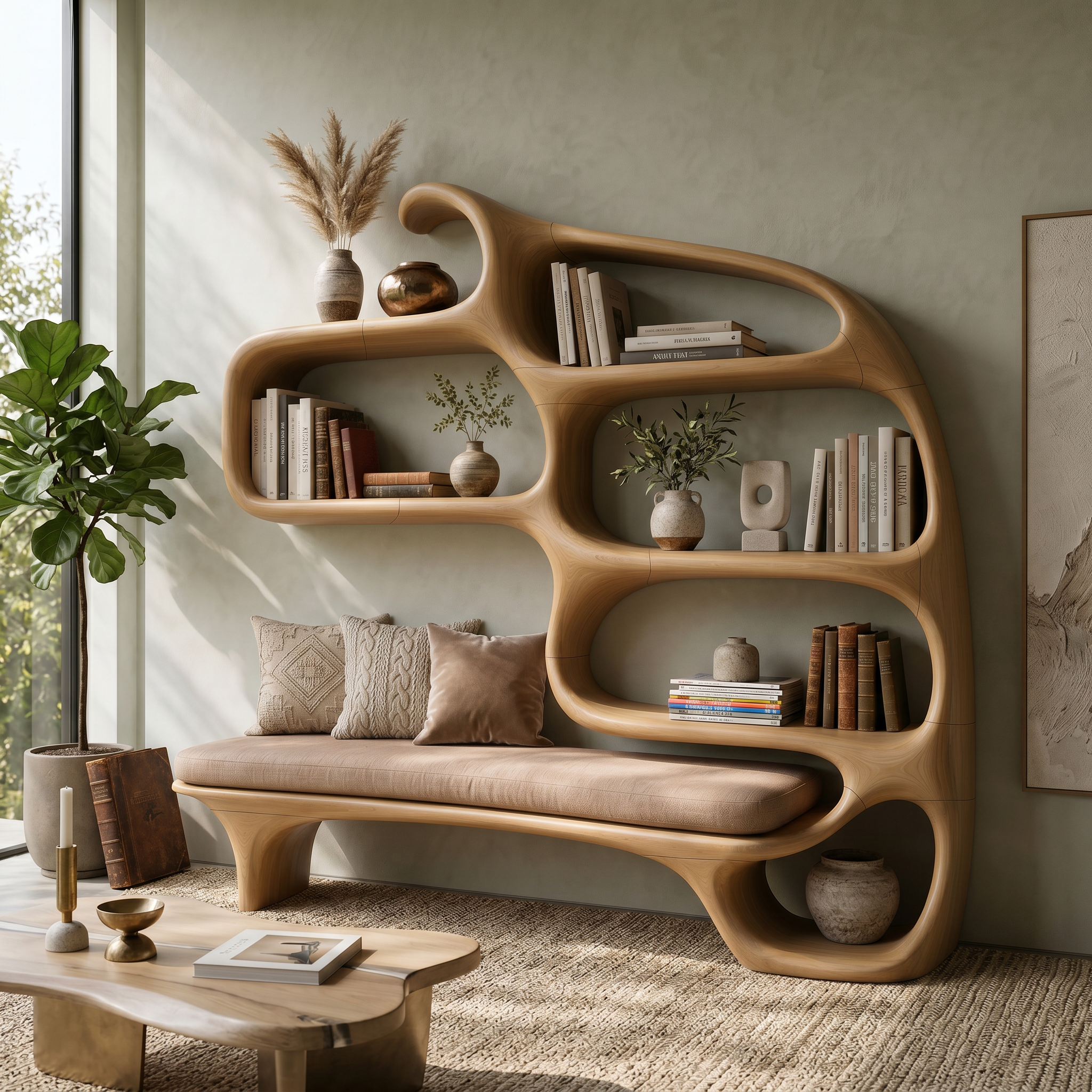 Modern Sculptural Bookshelf For Stylish Reading Space SILDTTNBS052