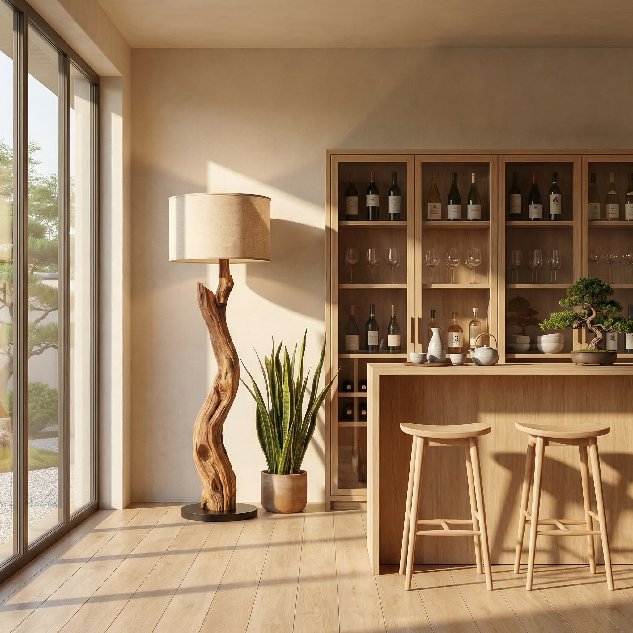 Organic Modern Standing Lamp For Bedroom And Living Room SINLSAFLP062
