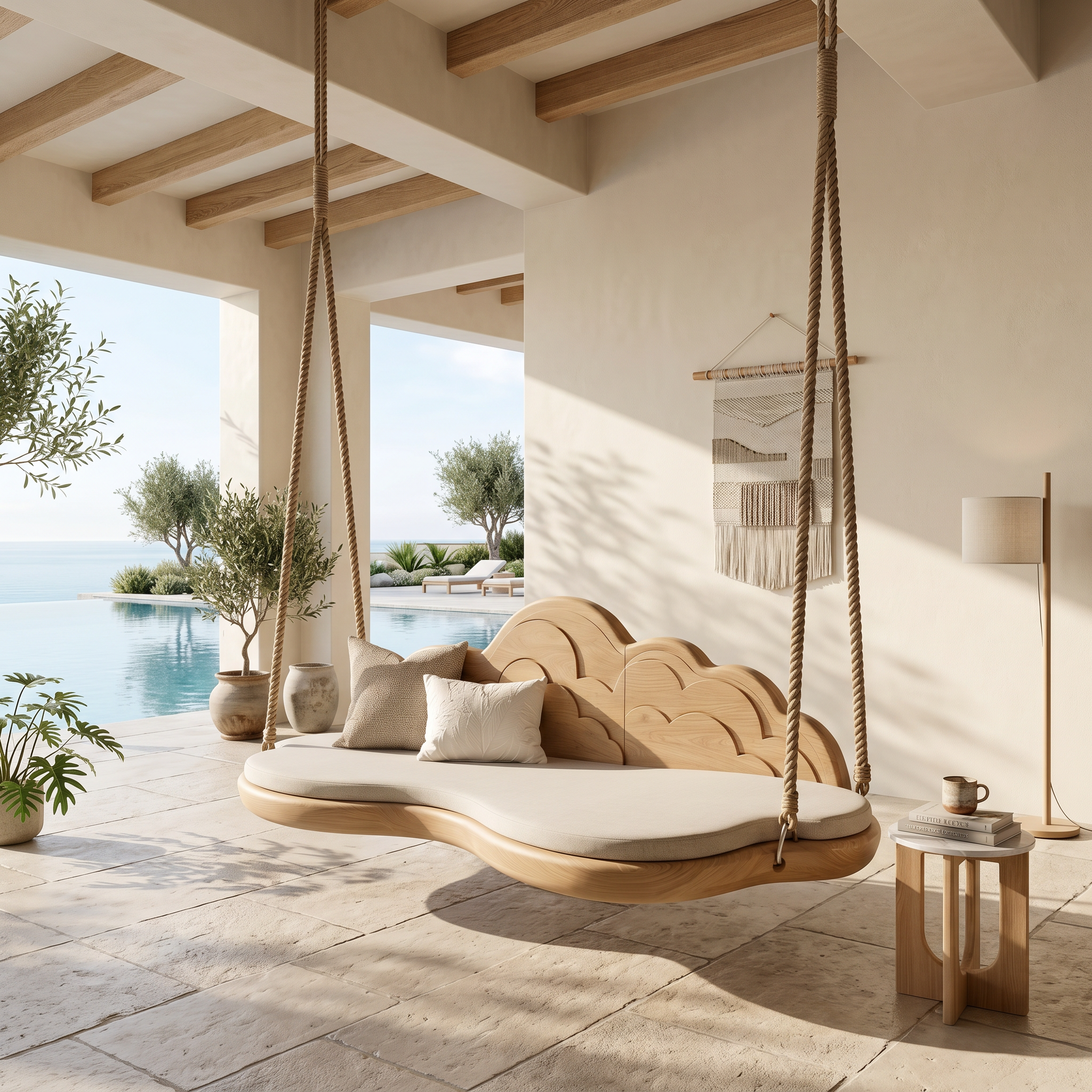 Minimalist Flowing Back Swing Bedroom Lounge Interior Space SILDTTNSWI004