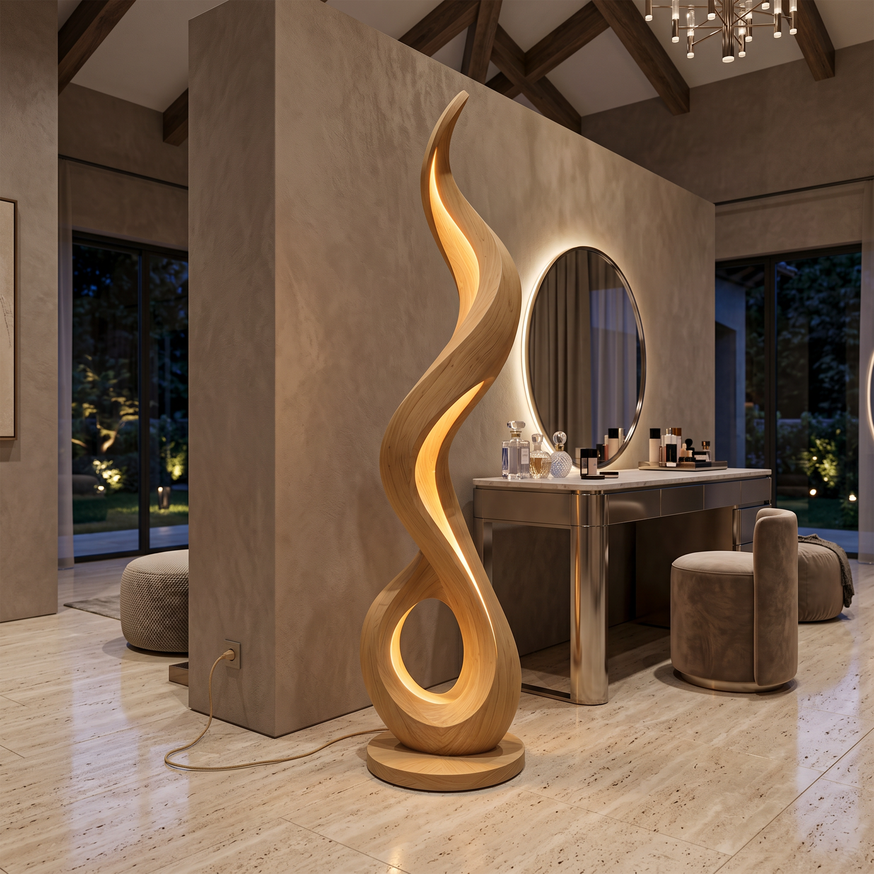Minimalist Liquid Flow Floor Lamp For Reading Corner SILDTTNLAM035