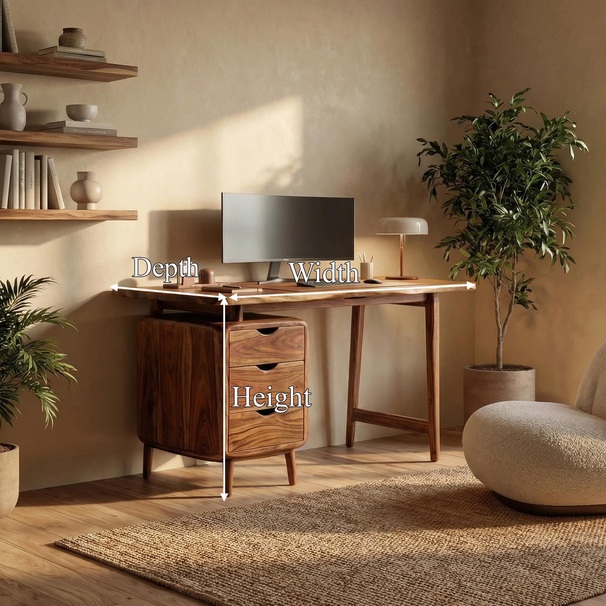 Mid Century Storage Desk For Bedroom And Home Office SINLSADK098