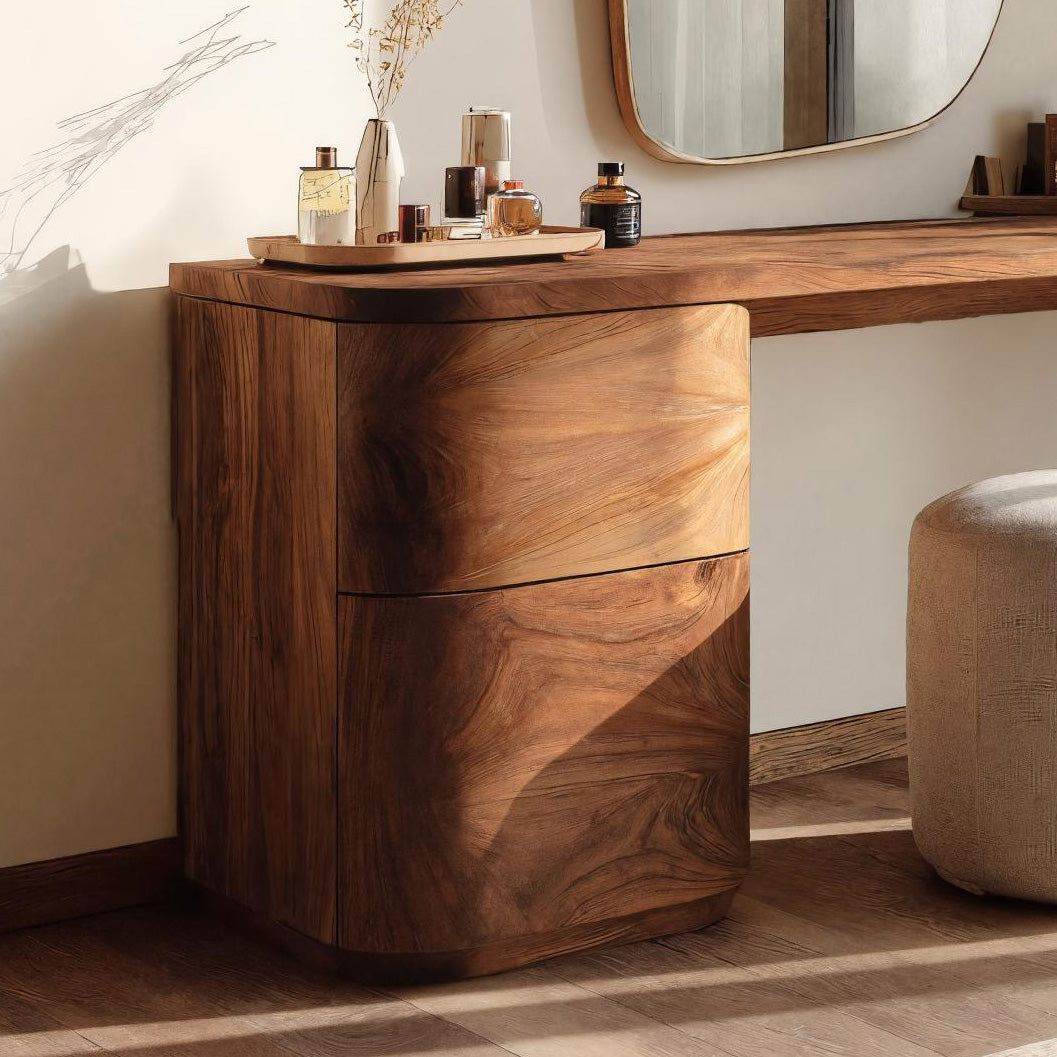Modern Sculptural Vanity Table With Drawer Storage For Bedroom RTTHHNVAN011