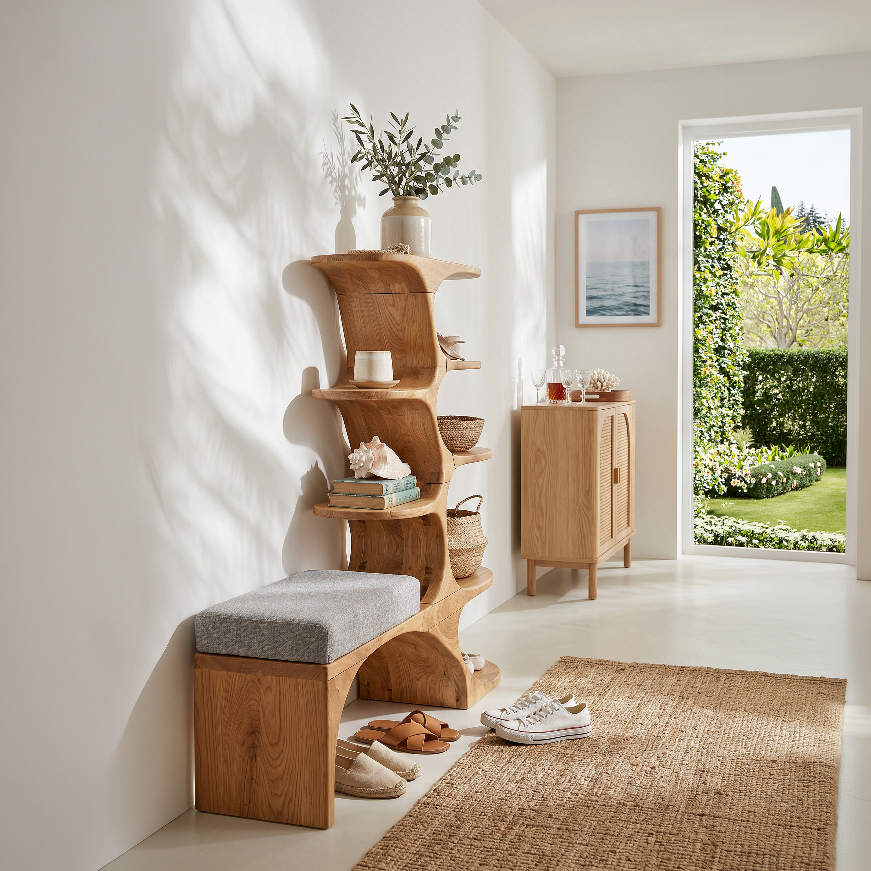 Modern Shoe Rack Bench For Entryway Lounge Living Corner SILDTTRSHB010