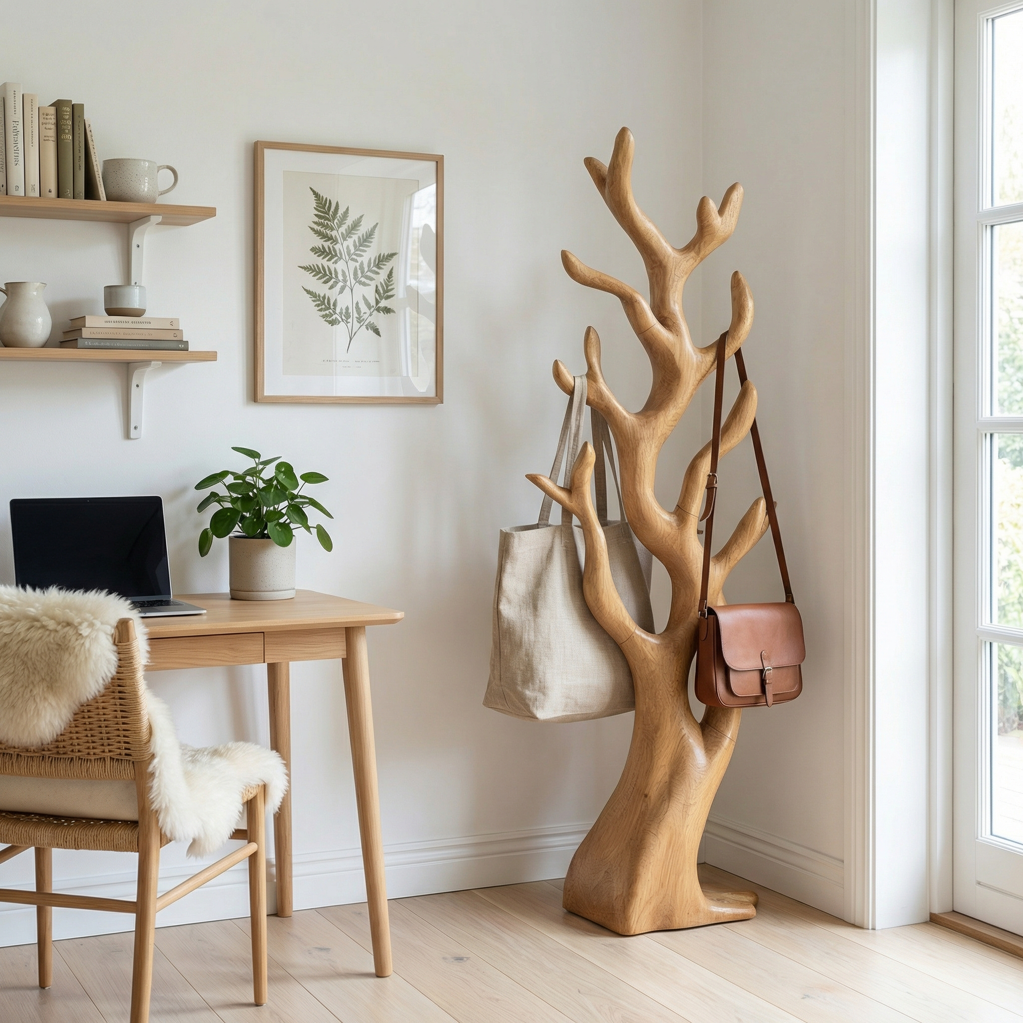 Rustic Artistic Tree Coat Rack For Entryway And Interior Styling SINLSATCR099