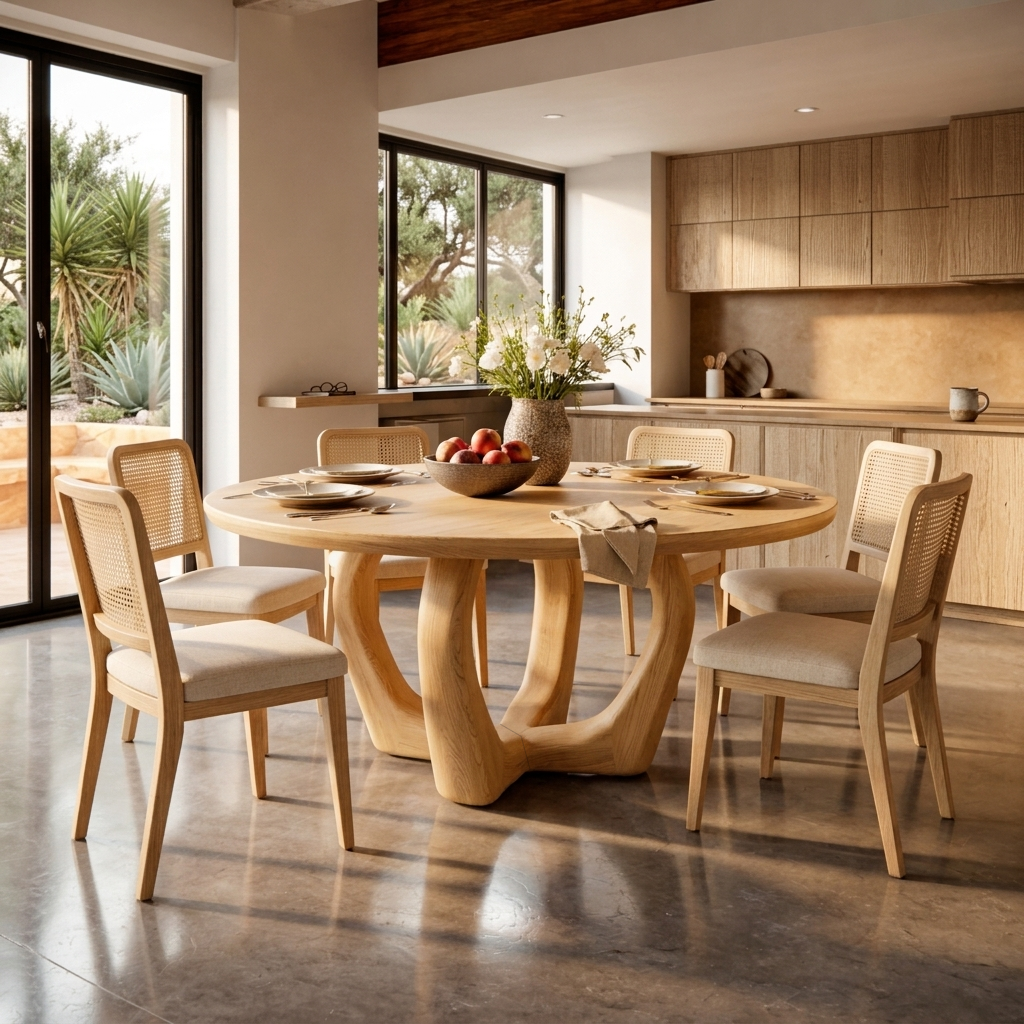 Elegant Wooden Round Dining Table For Dining Area RTTHTTDN052