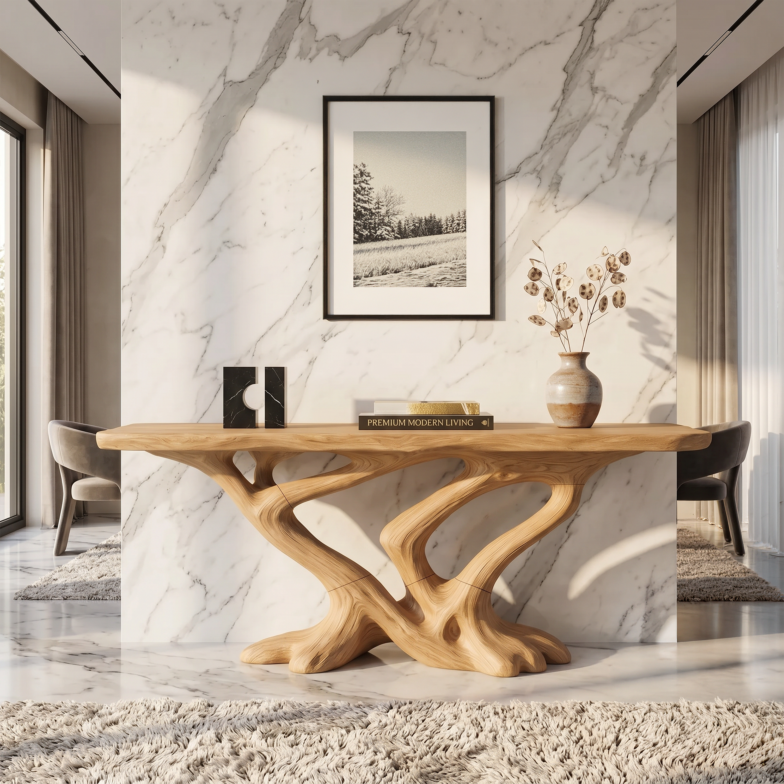 Contemporary Infinity Console Table Modern Entryway SILDTTRCS099