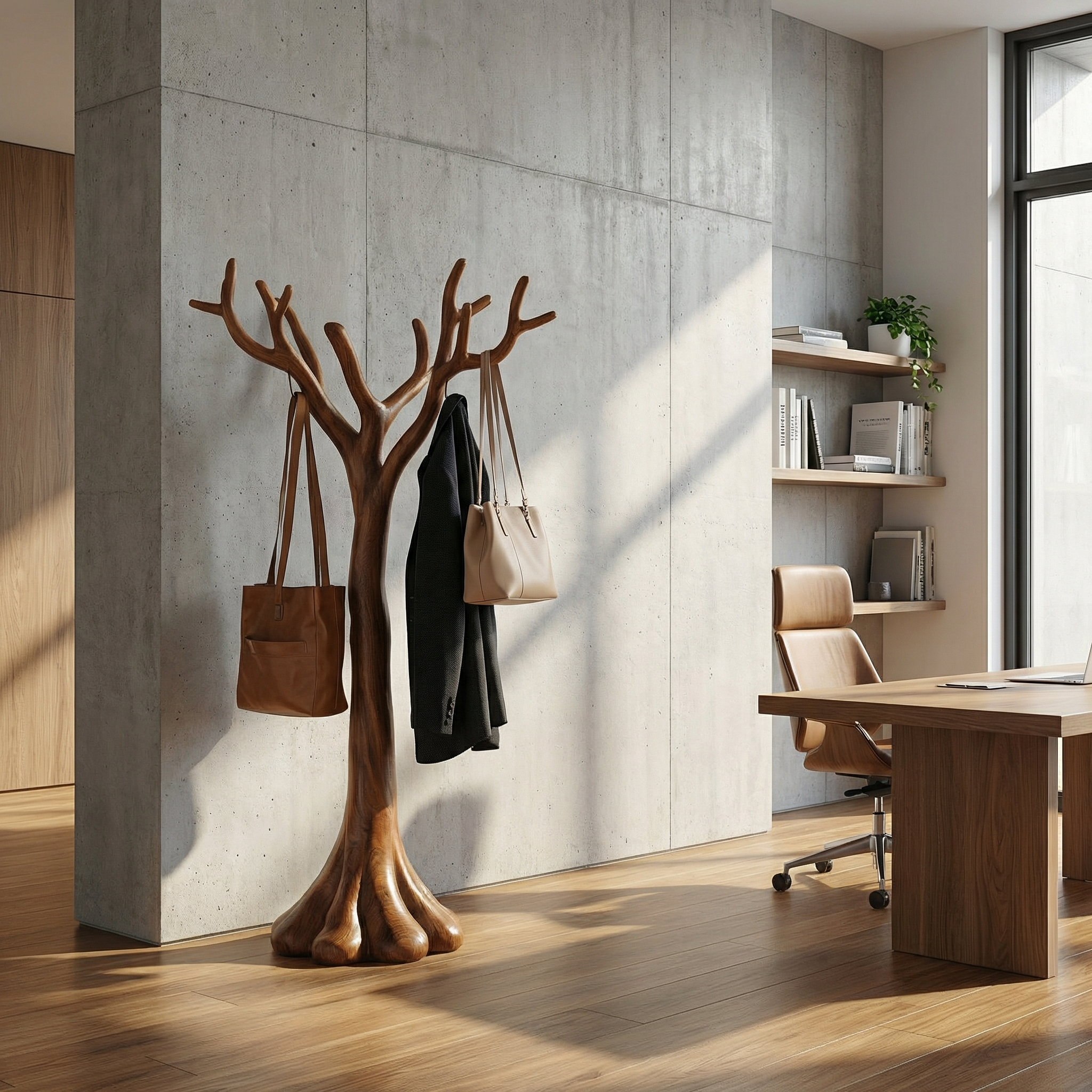 Rustic Sculptural Entryway Coat Rack For Living Room And Lounge SINLSATCR101