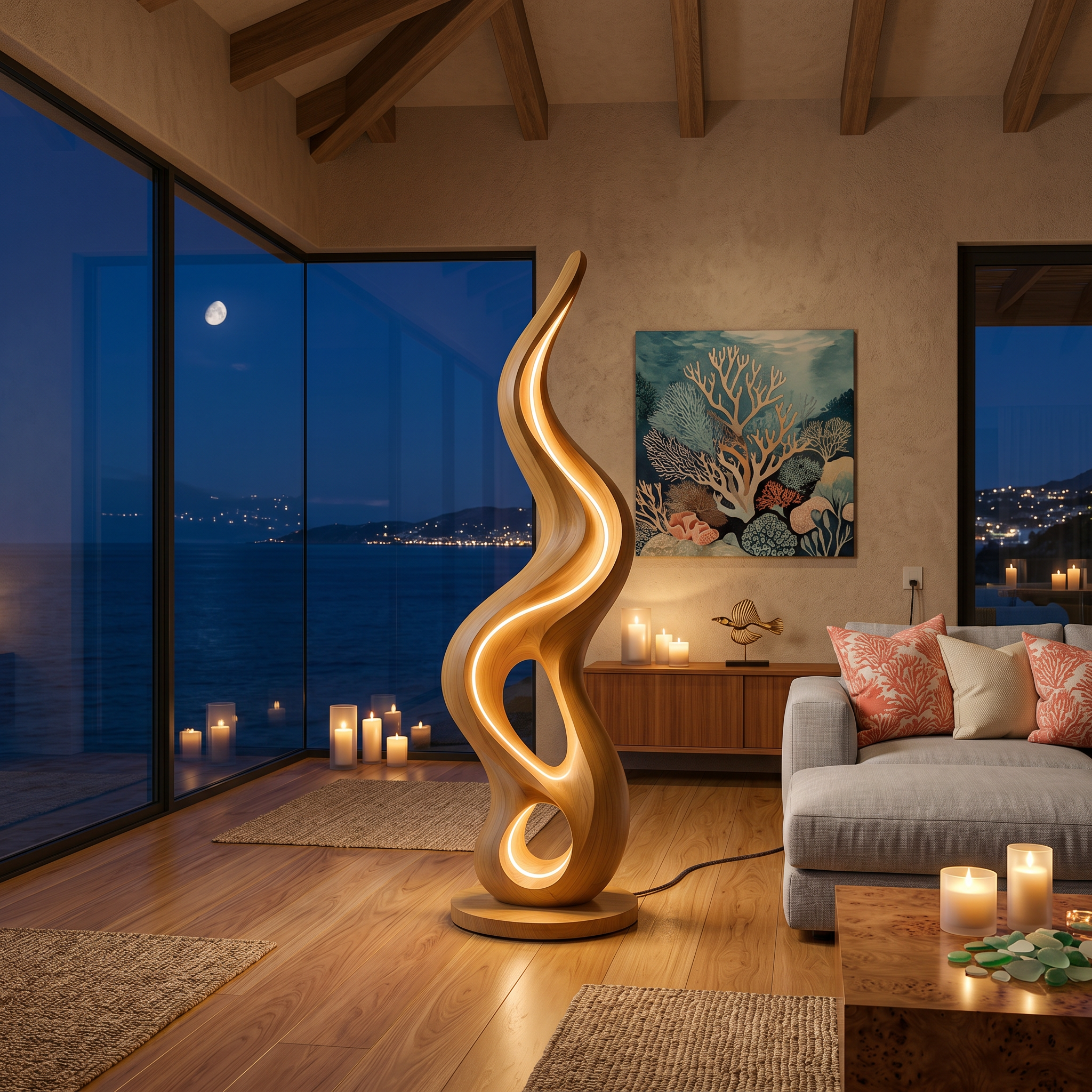 Organic Liquid Lamp With Shelf For Bedroom SILDTTNLAM029