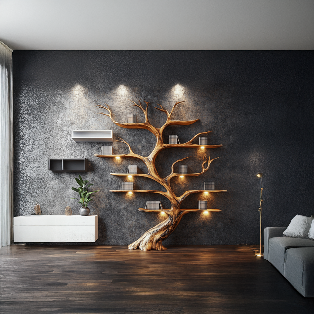 Tree Branch Shelf Driftwood Solid Wood Rustic Art Gift SINLSATB193