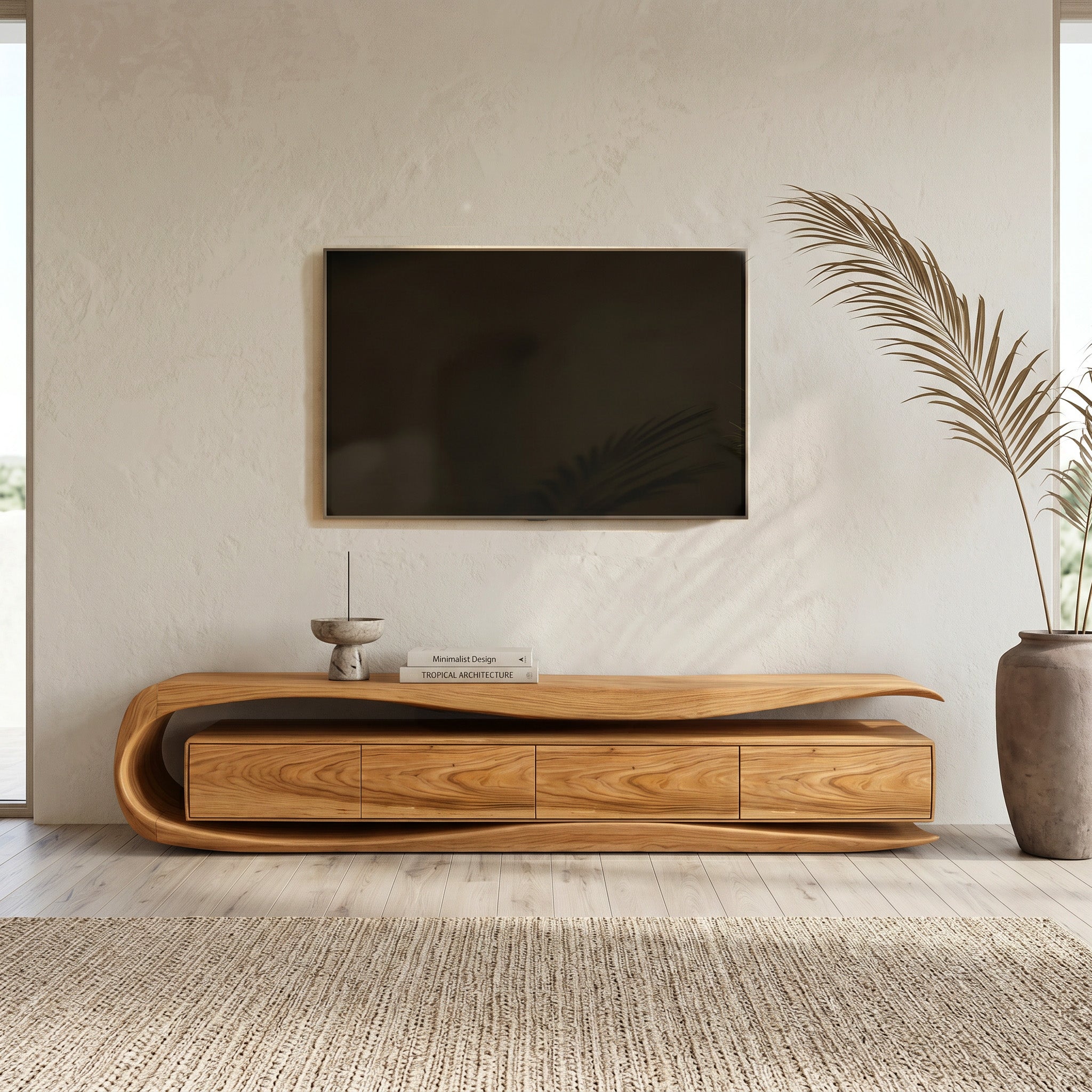 Modern Organic TV Console For Living Room Interior SITHHNTVC034