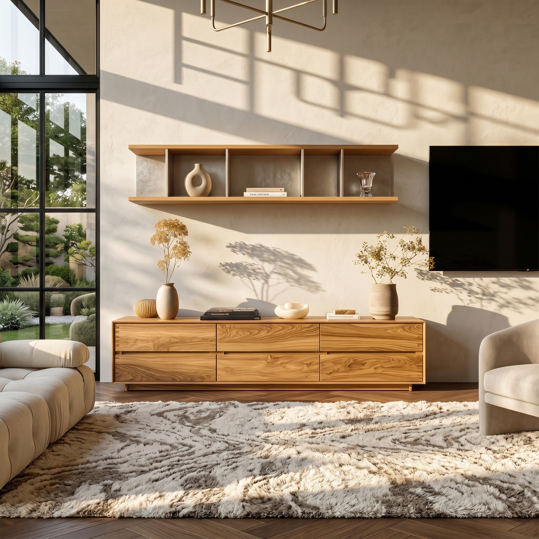 Modern Natural Wood Sideboard For Contemporary Living Room RTTHHNSD038