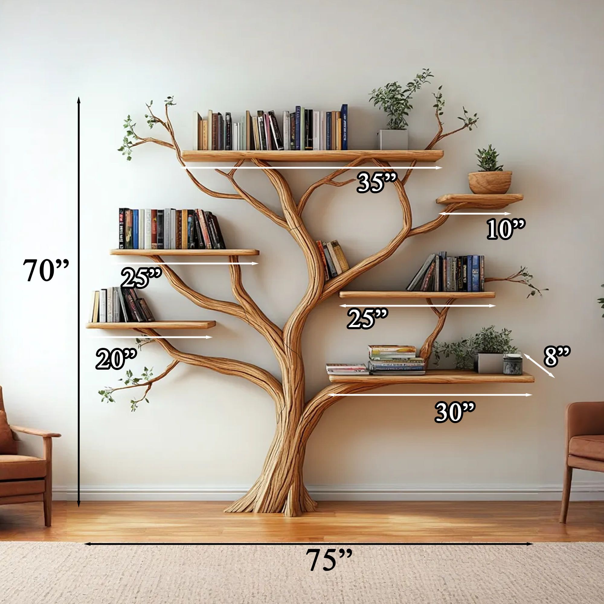 Solid Wood Shelf Floating Shelf Housewarming Gift SINLTB120
