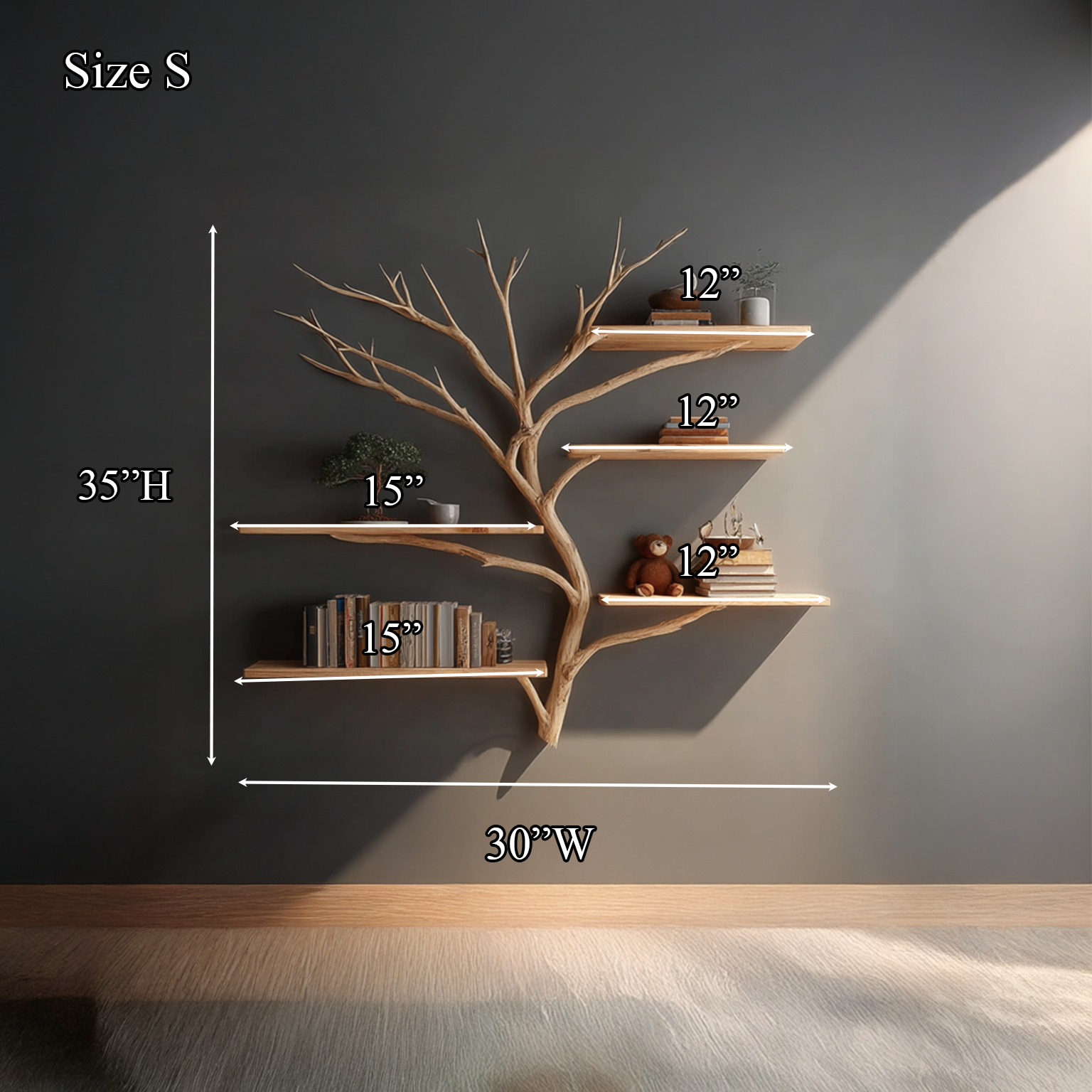 Midcentury Tree Bookshelf Study Room SINLSATBS031