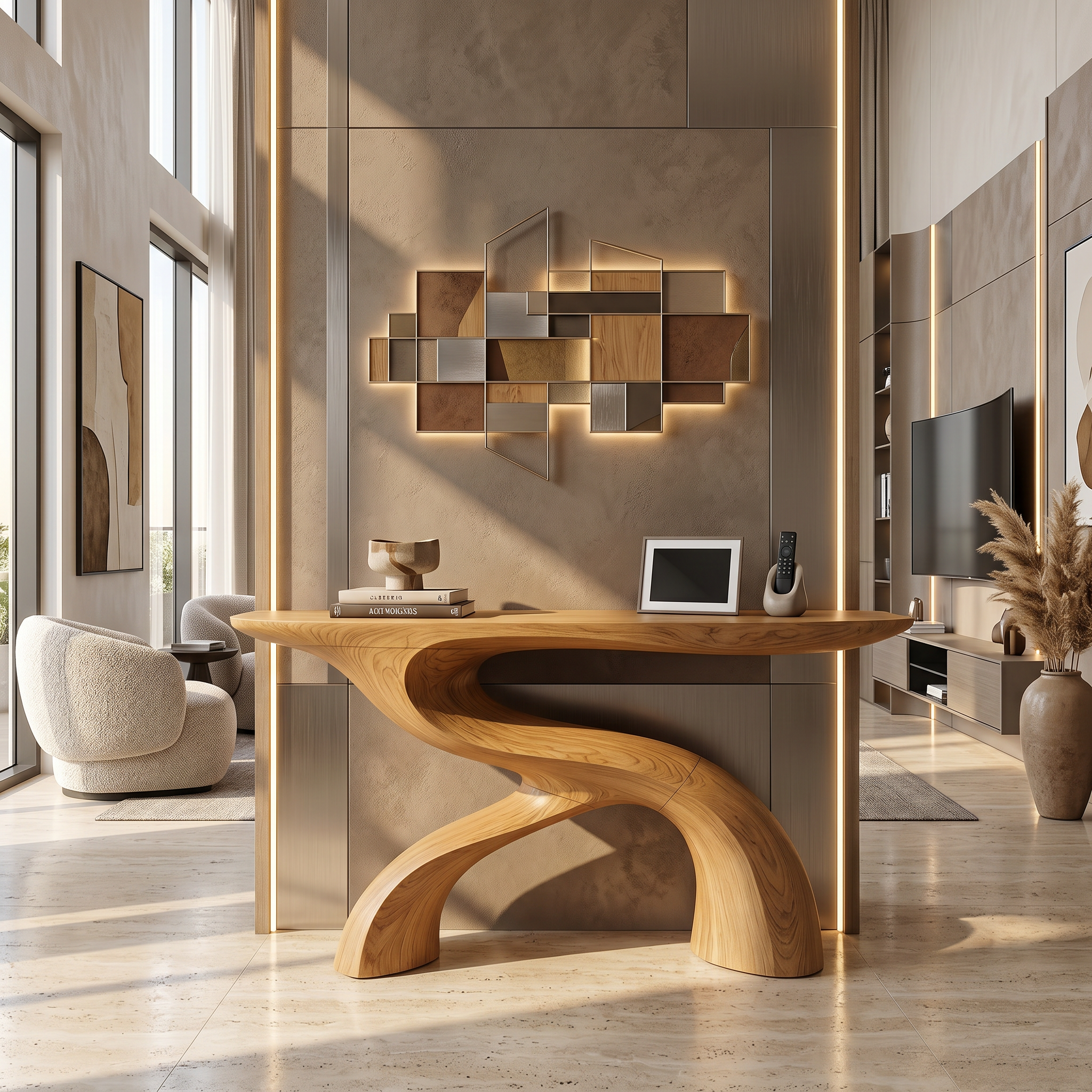 Scandinavian Crescent Hall Table For Entry Hall Interior SILDTTNCS110