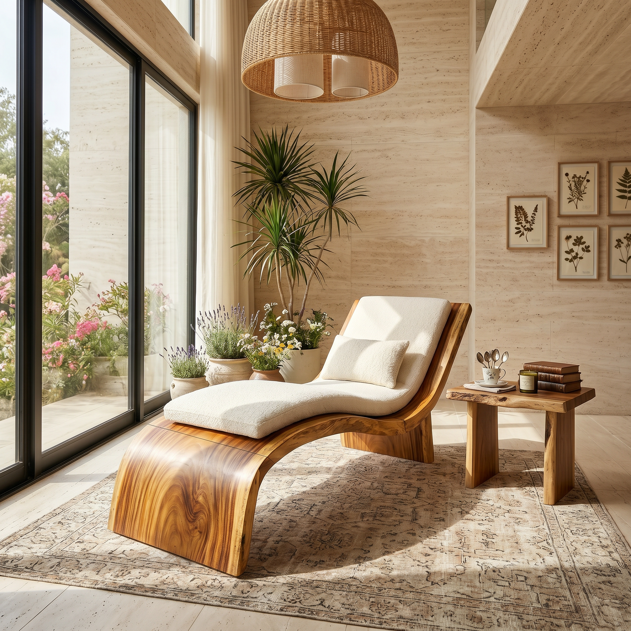 Contemporary Wooden Daybed Indoor Outdoor Luxury Home Furniture SILDTTRDB006